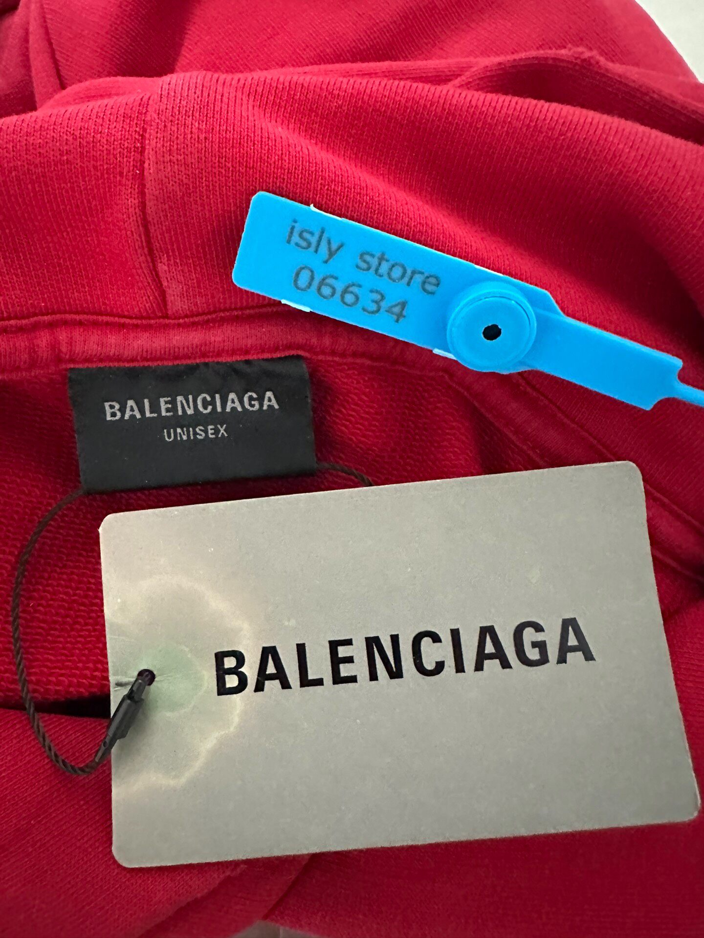 Balenciaga Red Oversized Women’s Hoodie — label