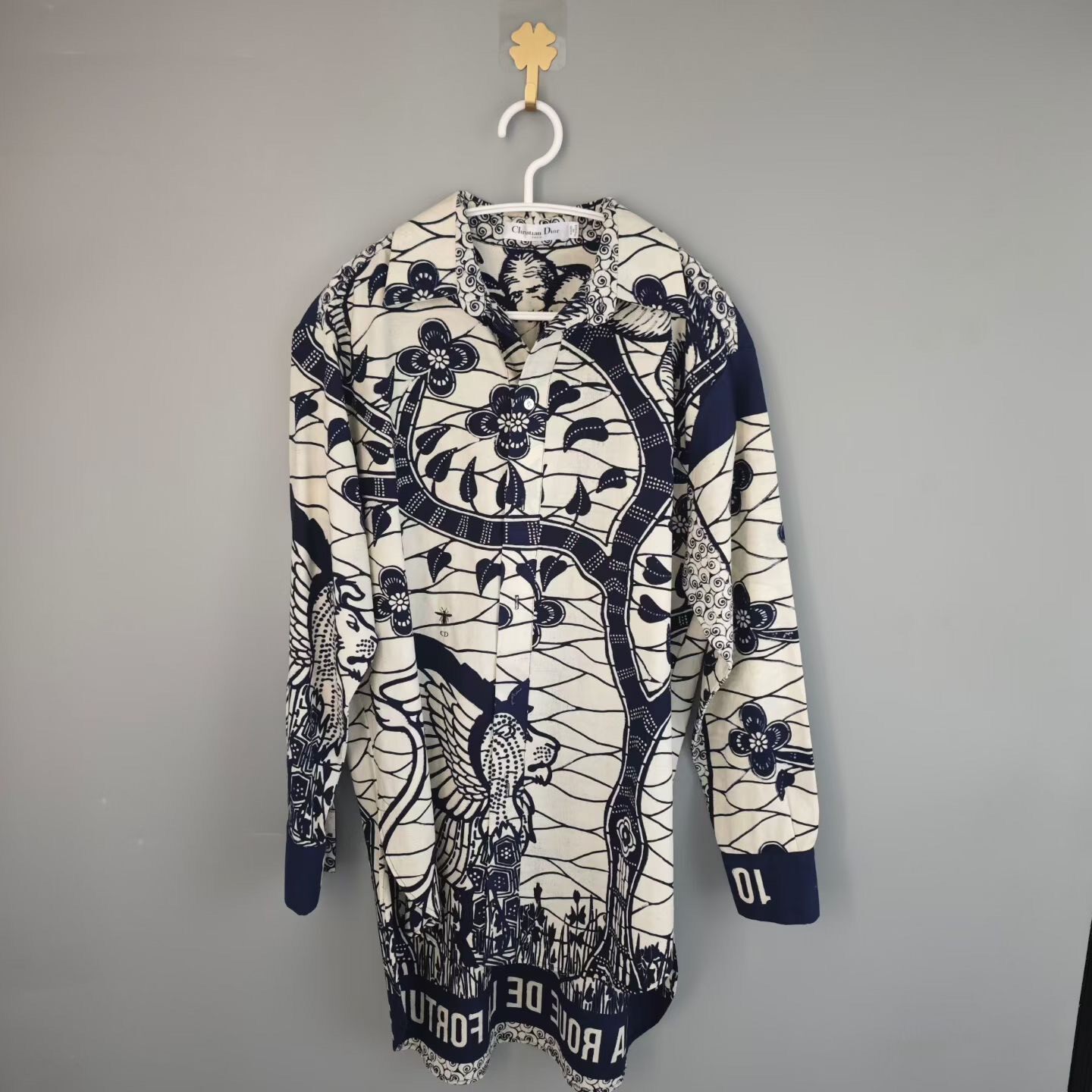 Dior Winged Lion Tie-Dye Shirt Jacket