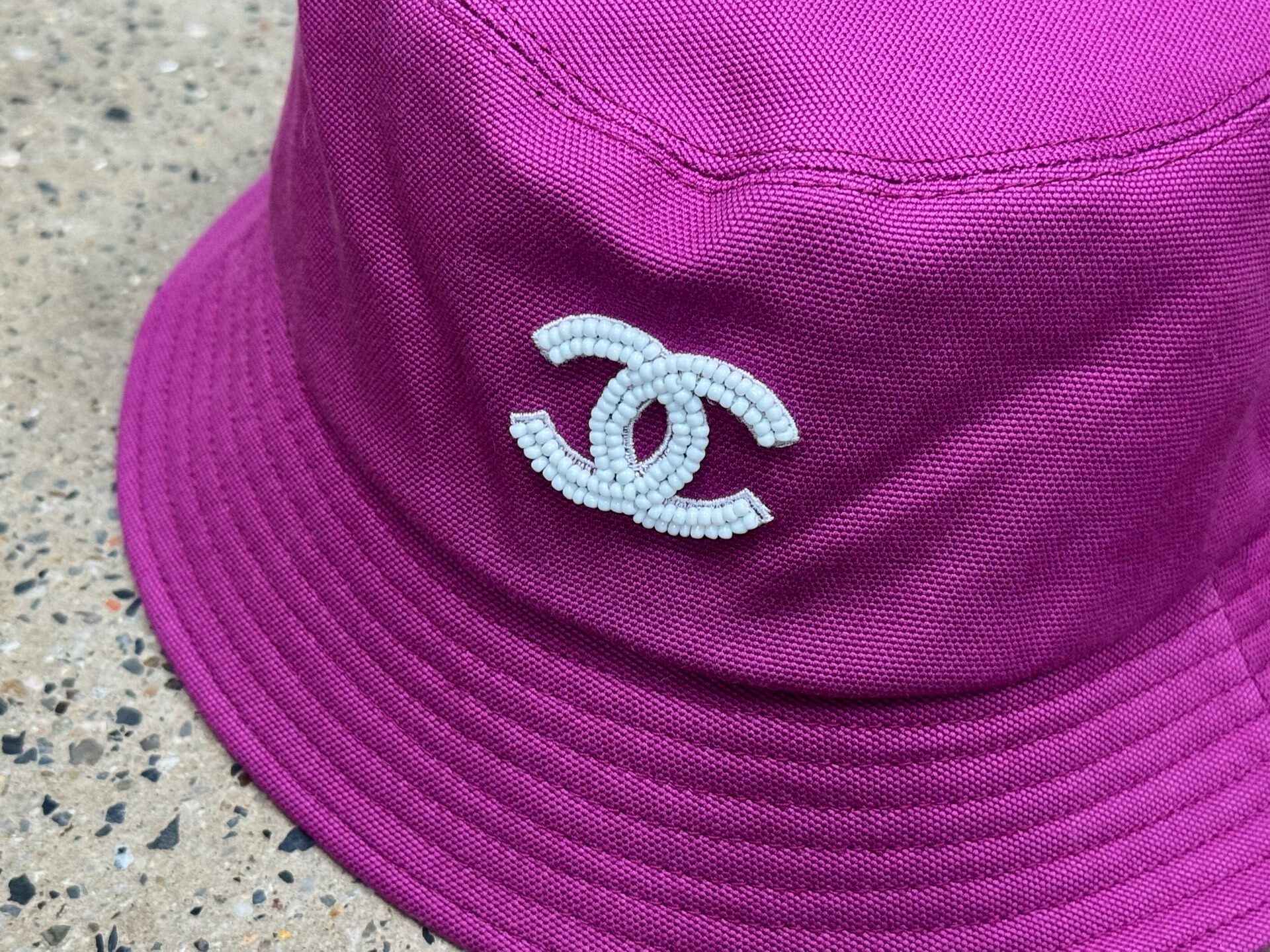 Chanel CC Logo Canvas Bucket Hat — back