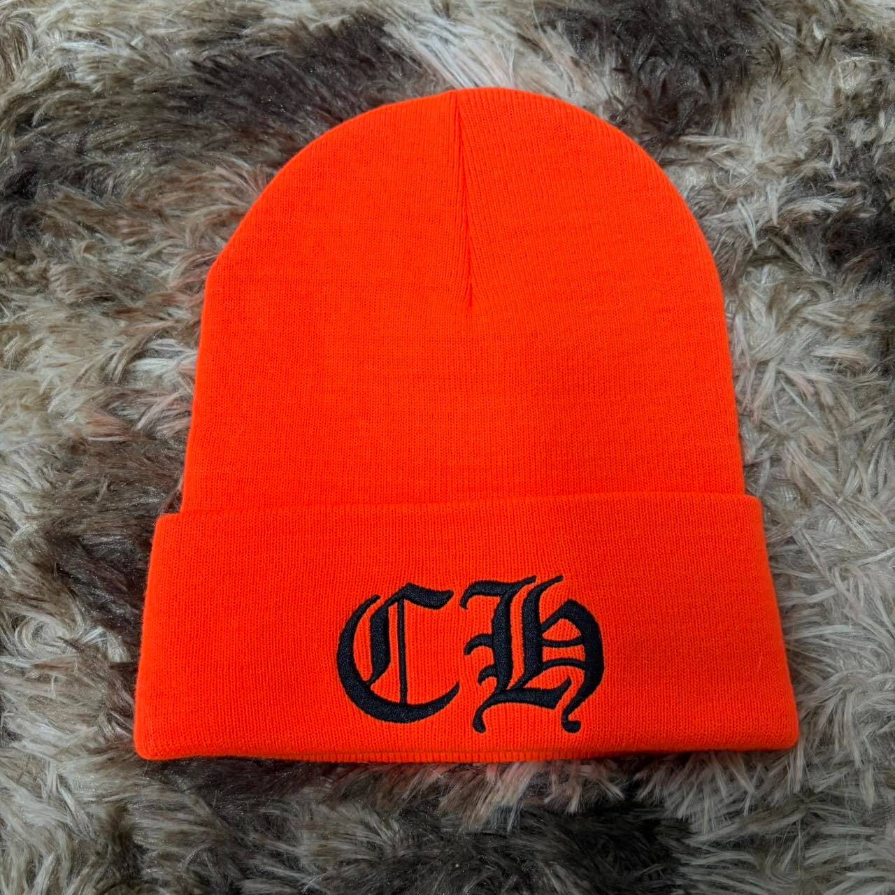 Chrome Hearts Orange Knit Beanie — front