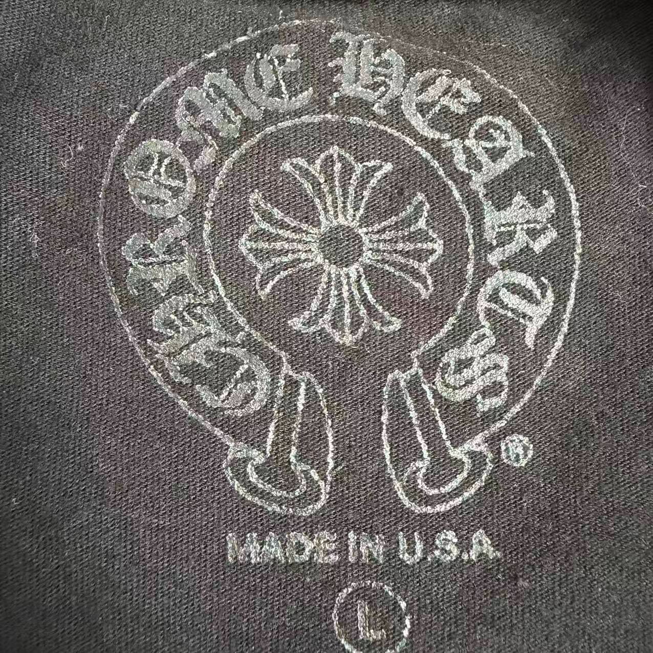 Chrome Hearts Black Pink Text Long Sleeve Tee — detail