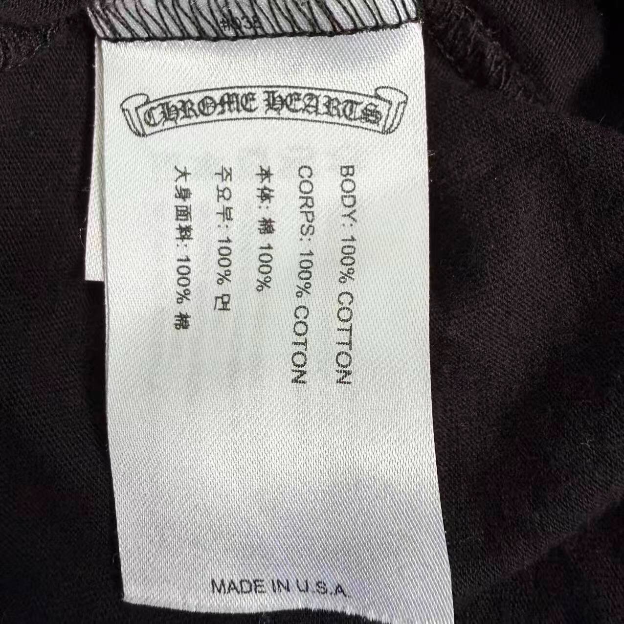 Chrome Hearts Black Pink Text Long Sleeve Tee — back