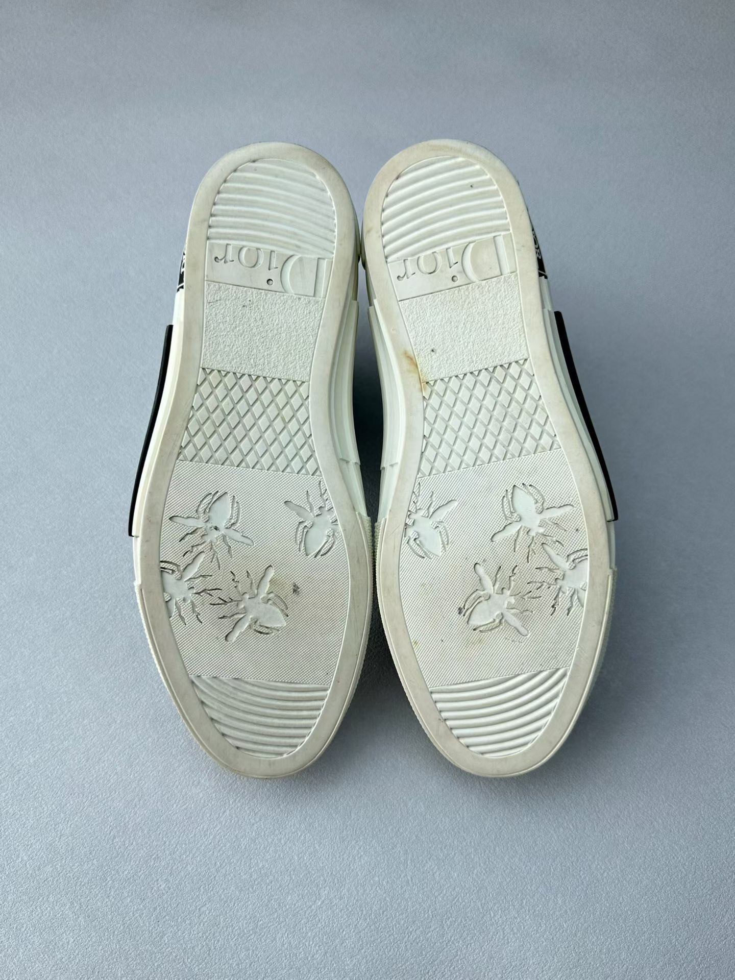 Dior Blue Monogram High-Top Sneakers — label