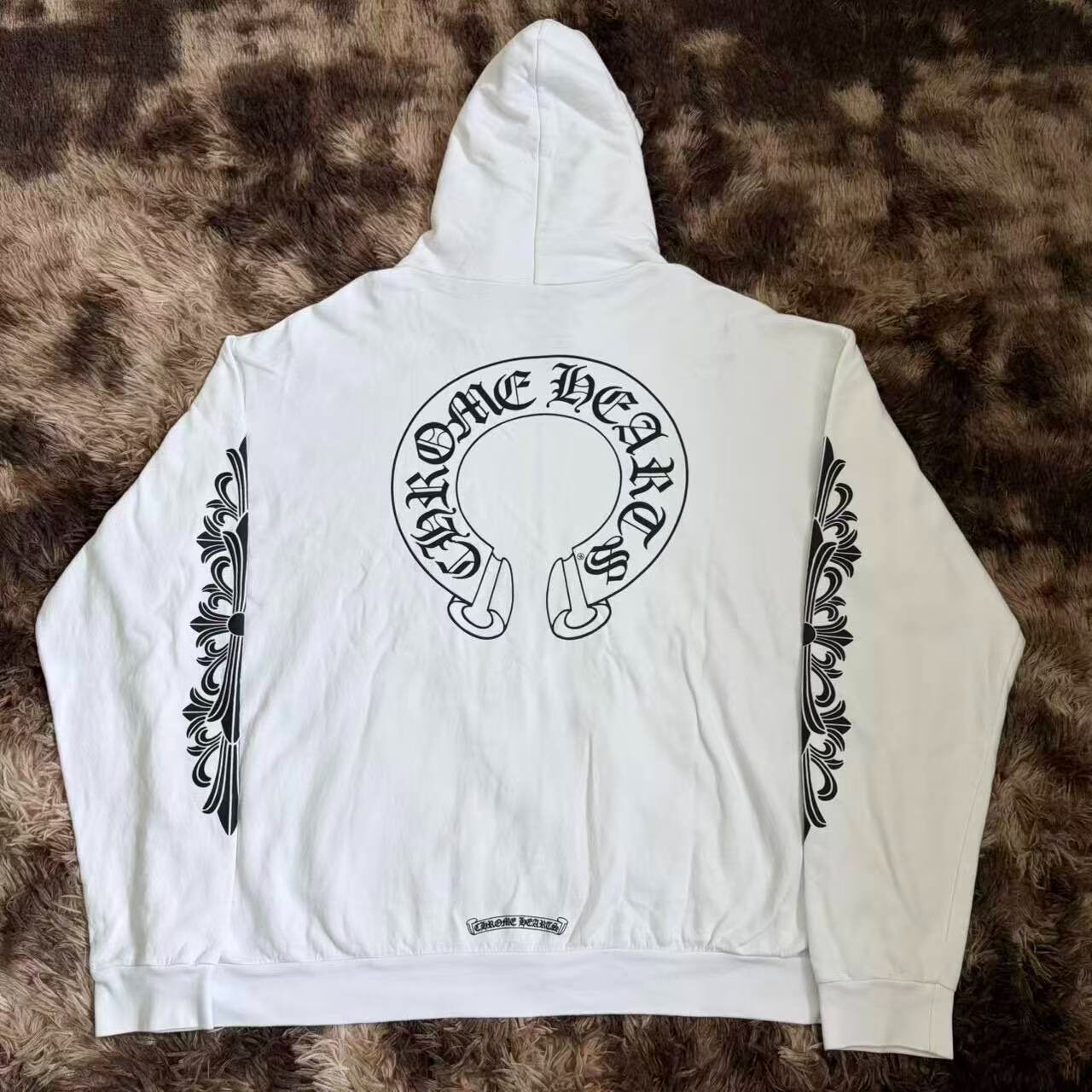 Chrome Hearts White Zip-Up Hoodie — front
