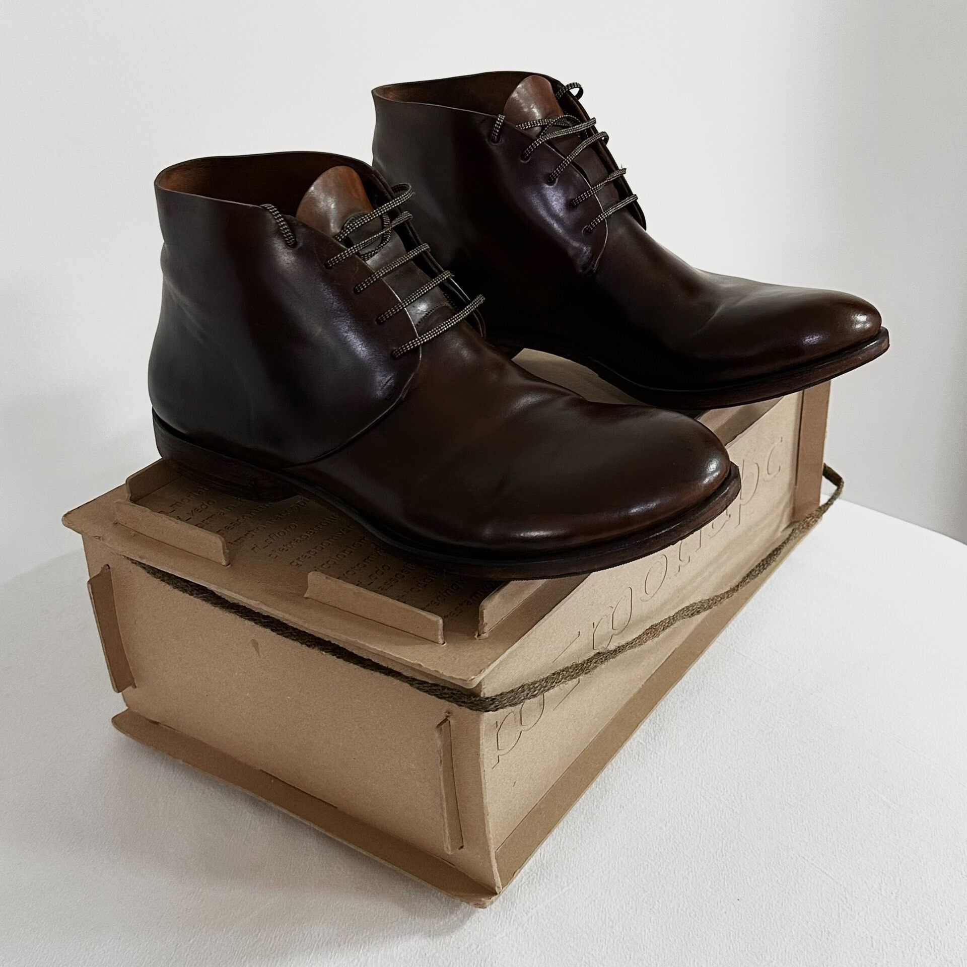 M-Moriabc Brown Leather Ankle Boots — front