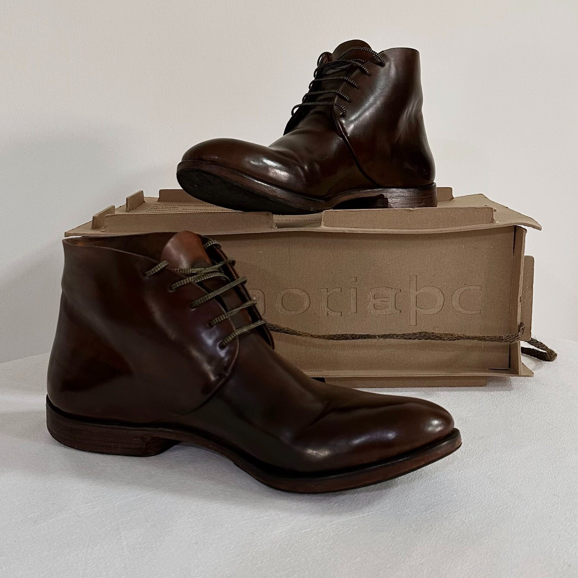 M-Moriabc Brown Leather Ankle Boots