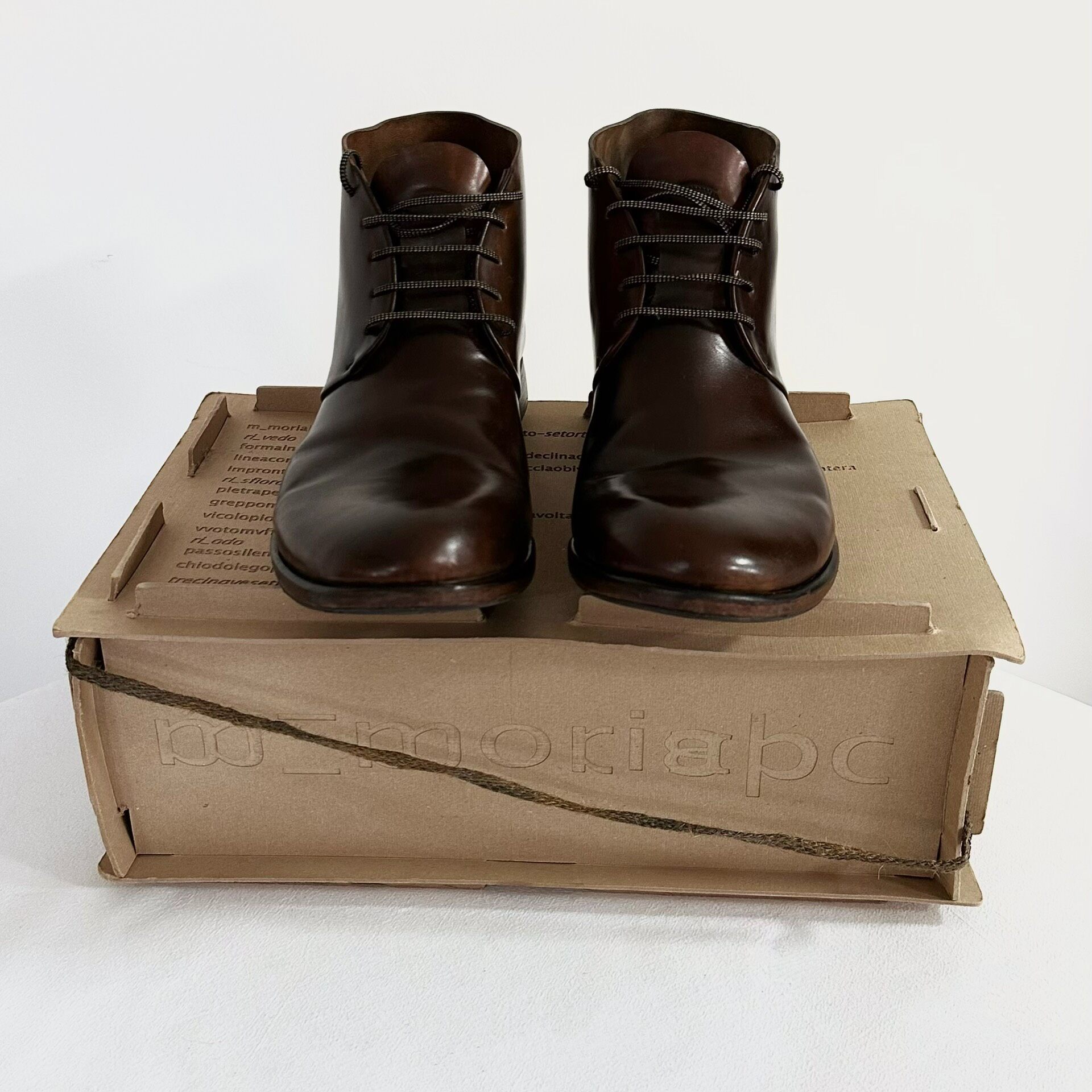 M-Moriabc Brown Leather Ankle Boots — back