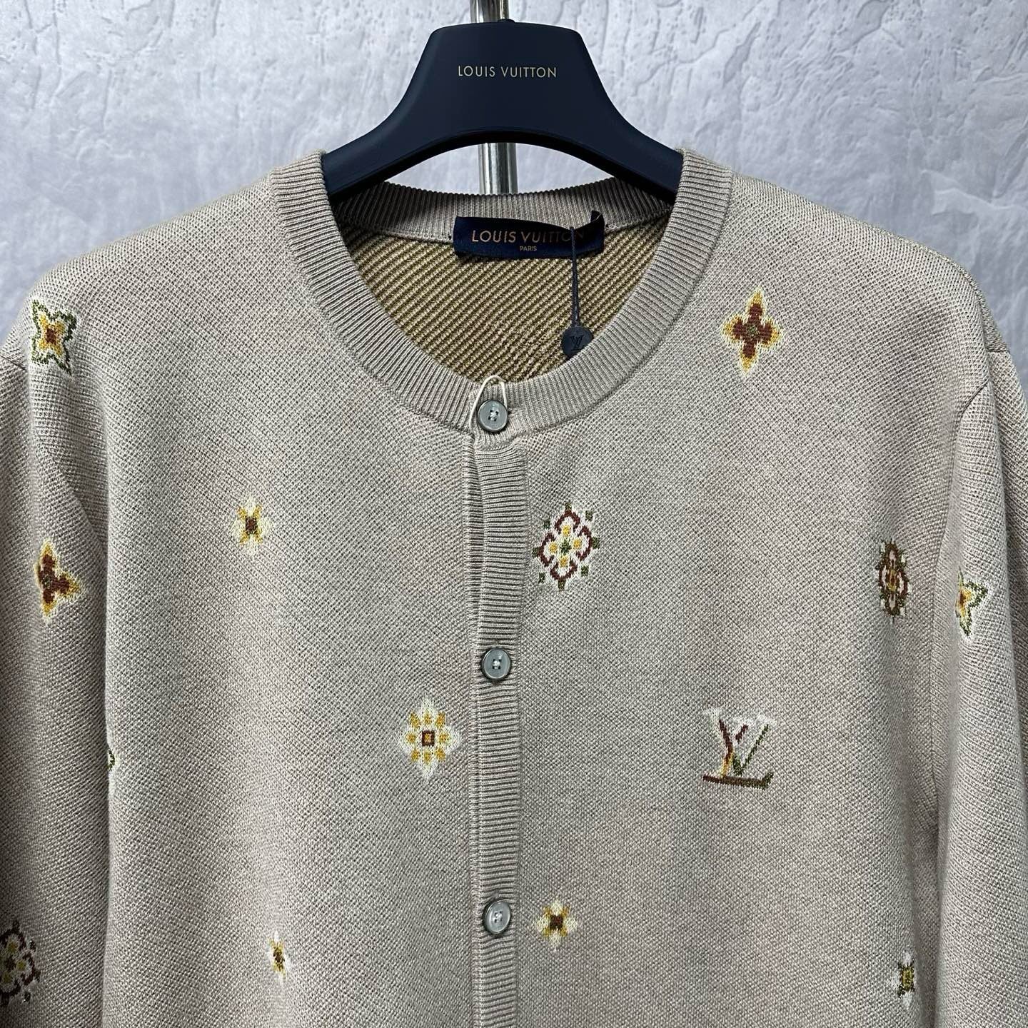 Louis Vuitton FW26 Logo Knit Cardigan — detail