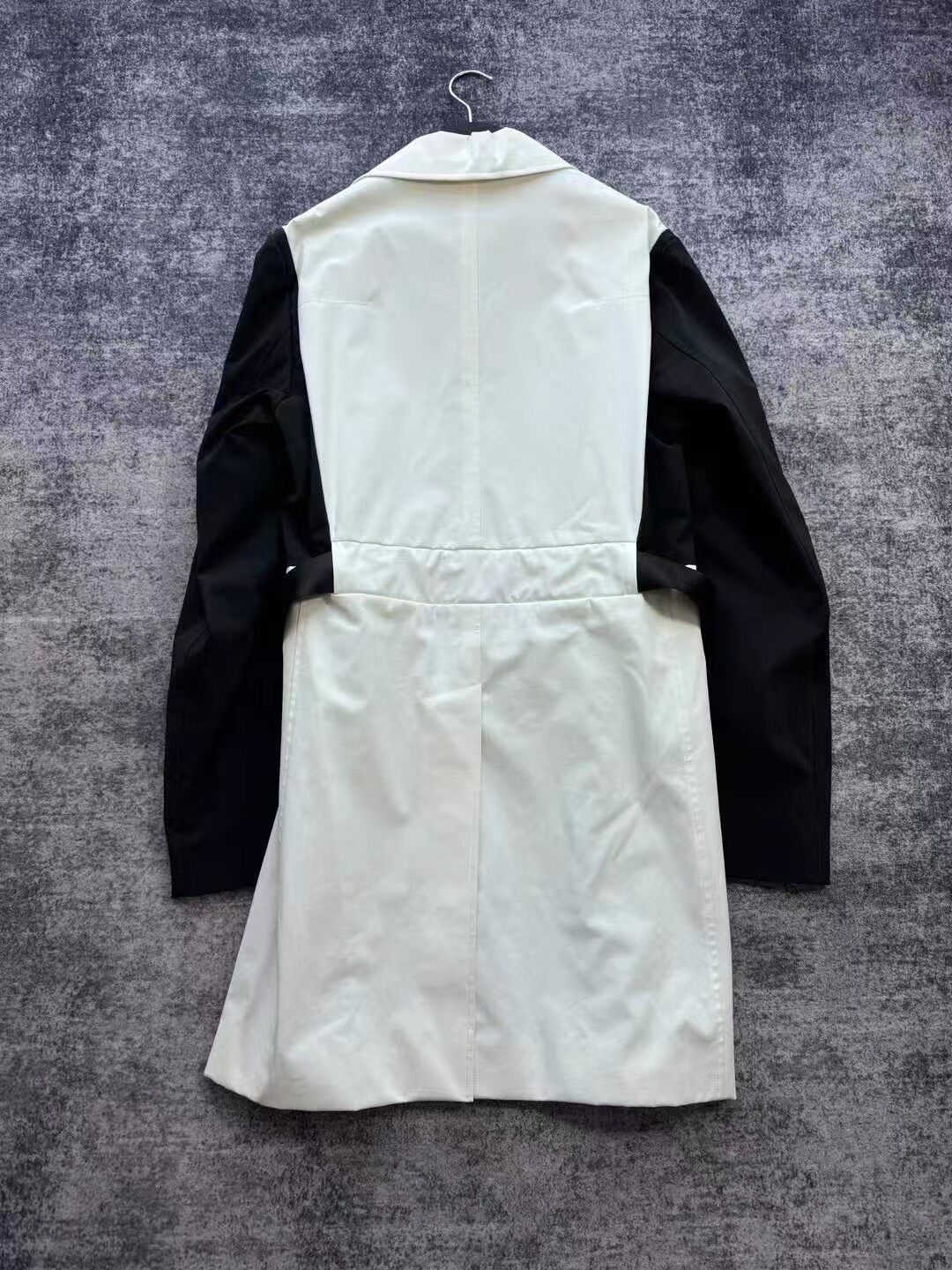 Dior Black-White Buckle Belt Trench Coat — front