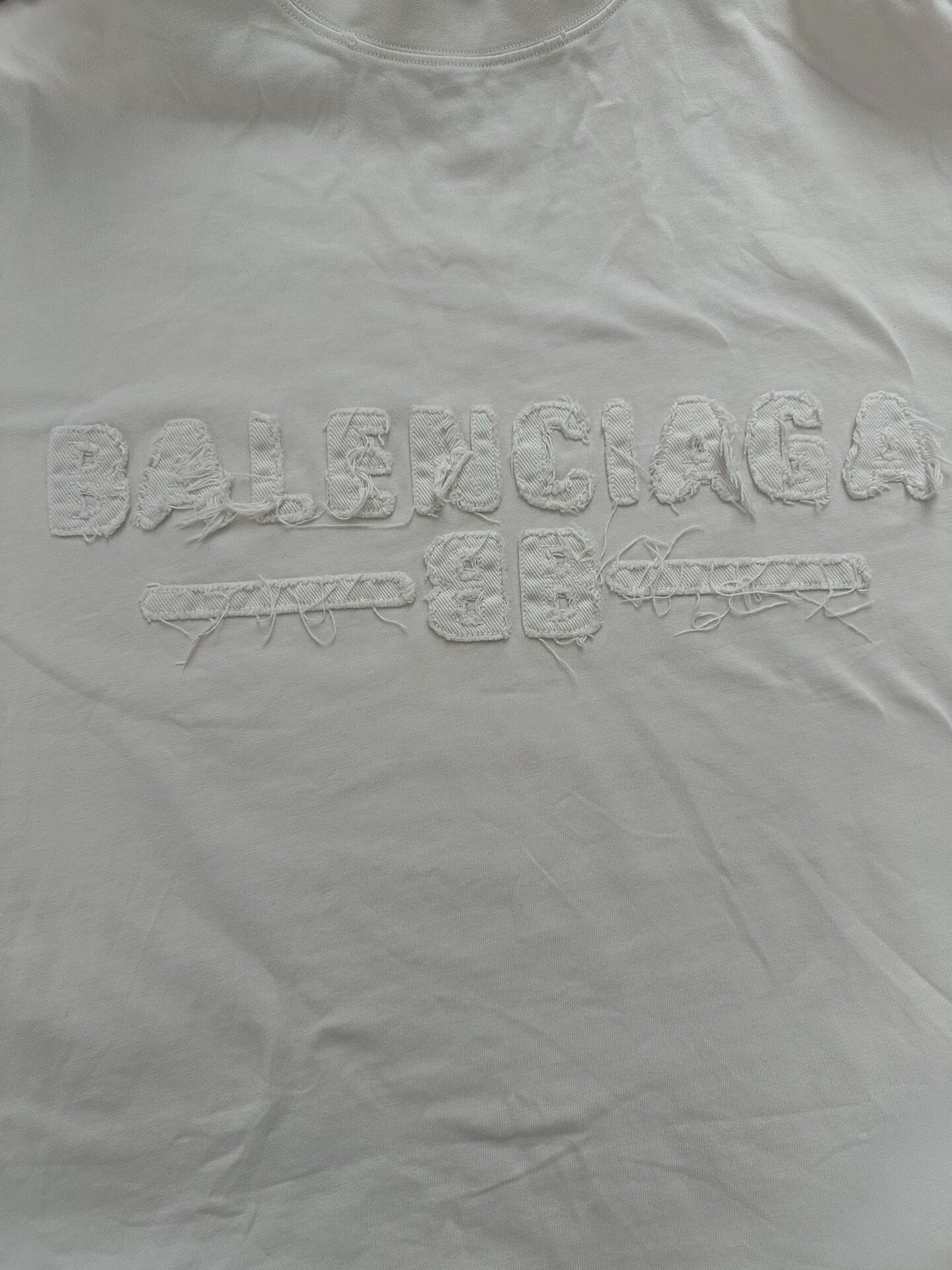 Balenciaga White Short-Sleeve T-Shirt — detail