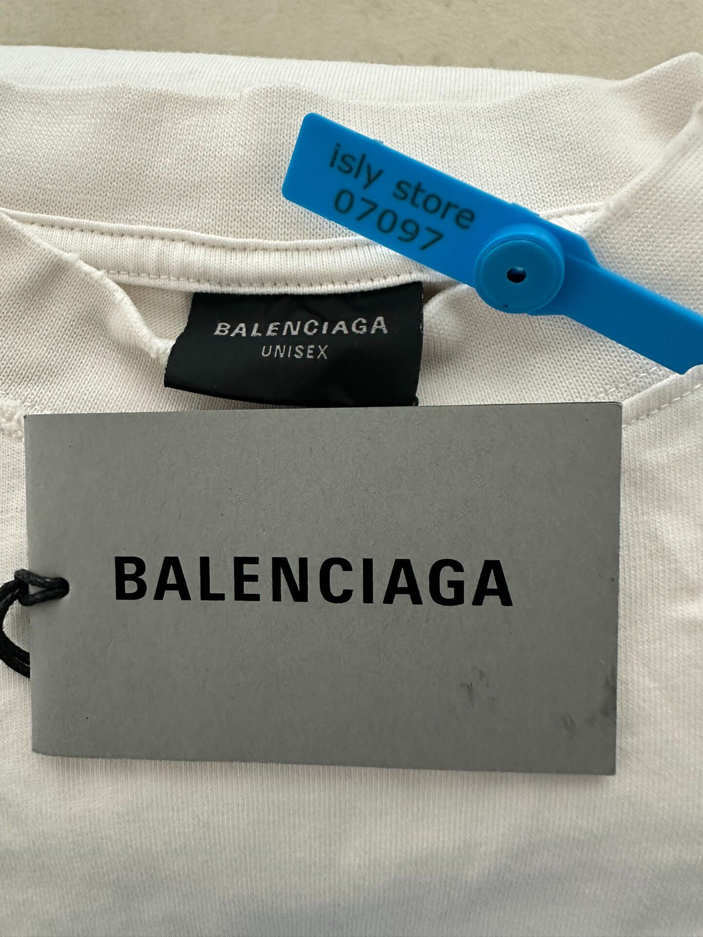 Balenciaga White Short-Sleeve T-Shirt — label