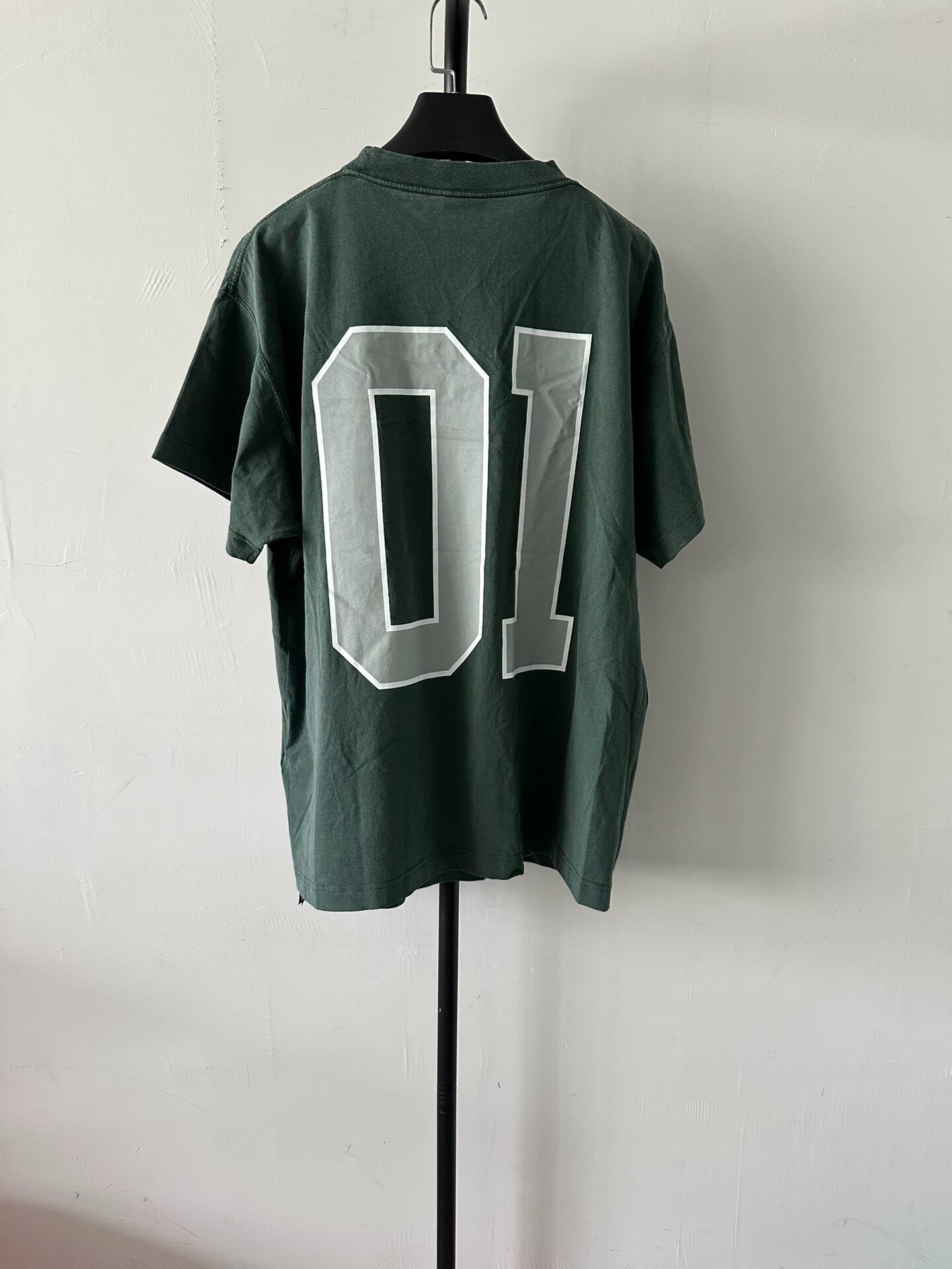 Balenciaga Dark Green Short-Sleeve Tee — front