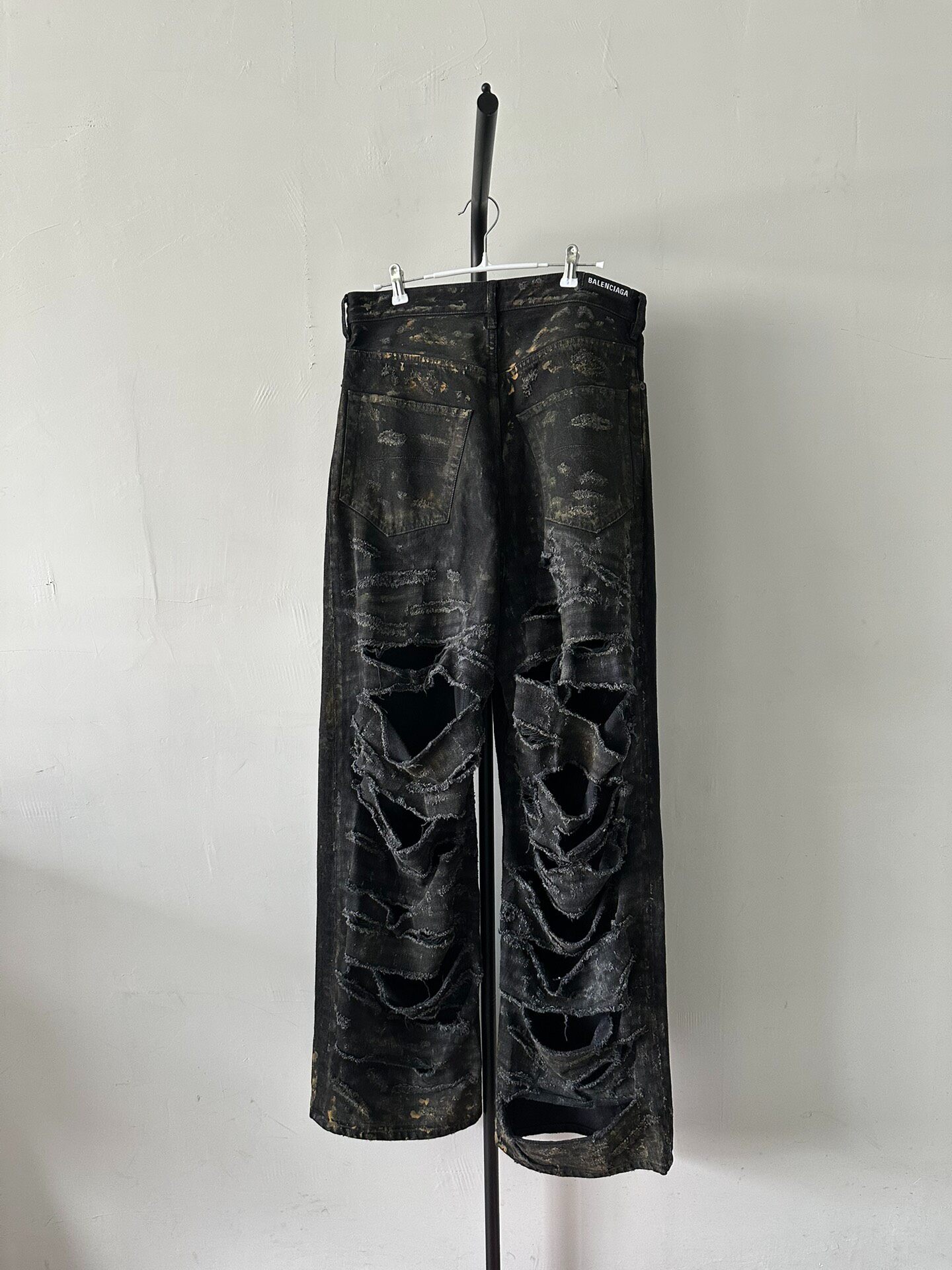 Balenciaga Distressed Straight Jeans — front
