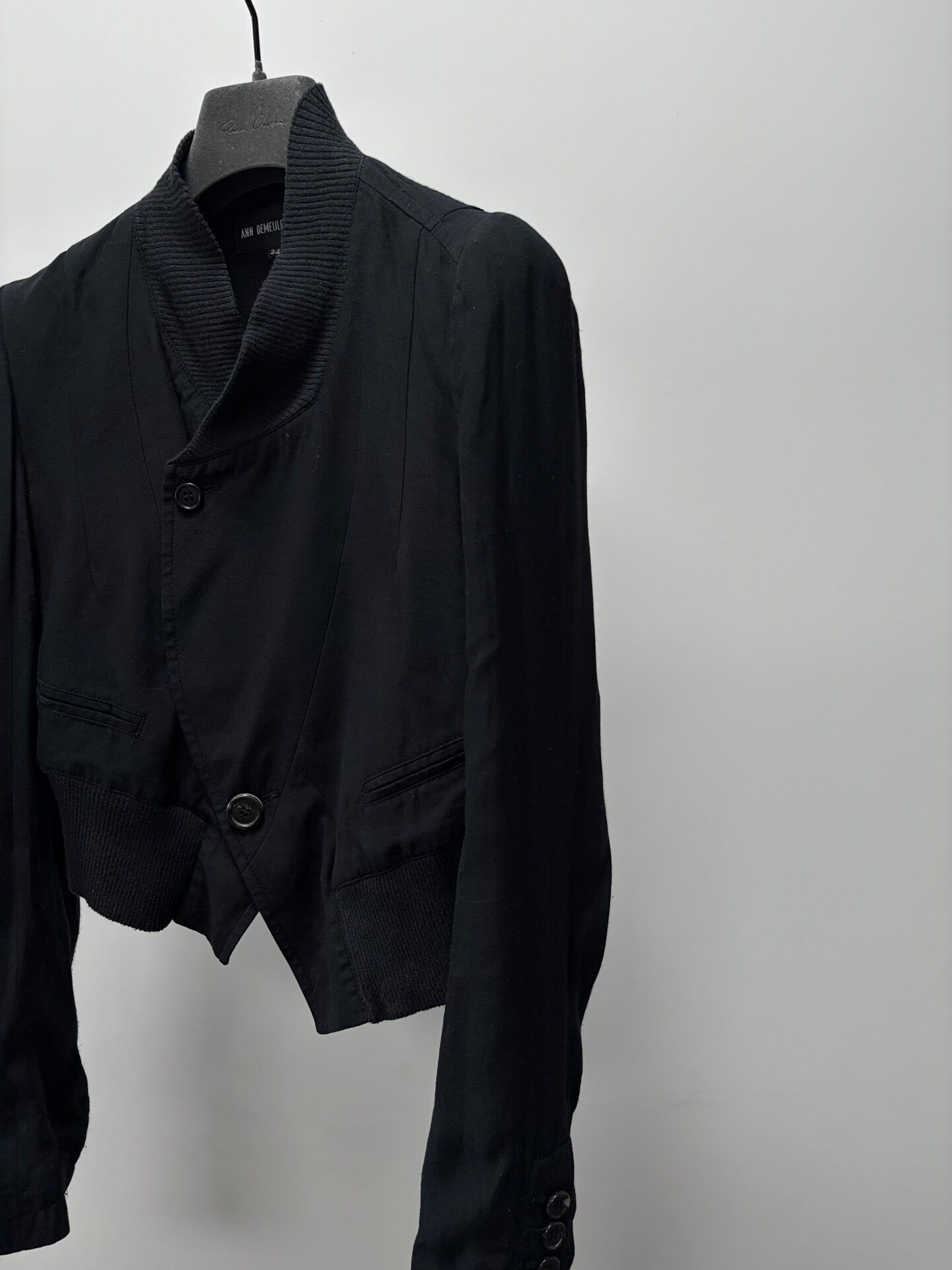 Ann Demeulemeester 2007 SS Diagonal Placket Jacket — detail