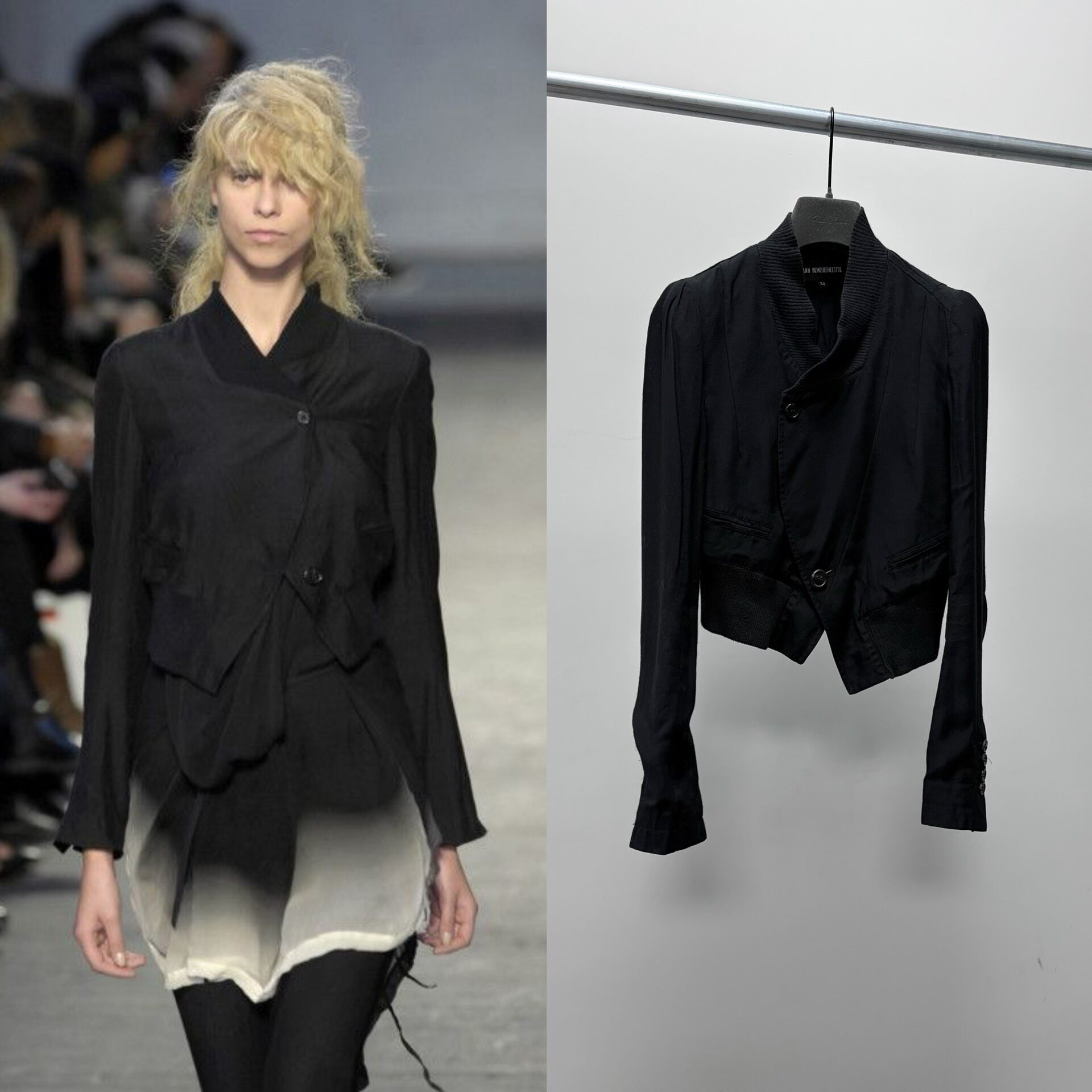 Ann Demeulemeester 2007 SS Diagonal Placket Jacket
