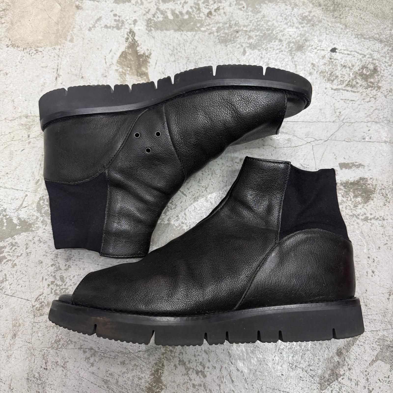 Devoa Peep-Toe Leather Boots Size 41 — front