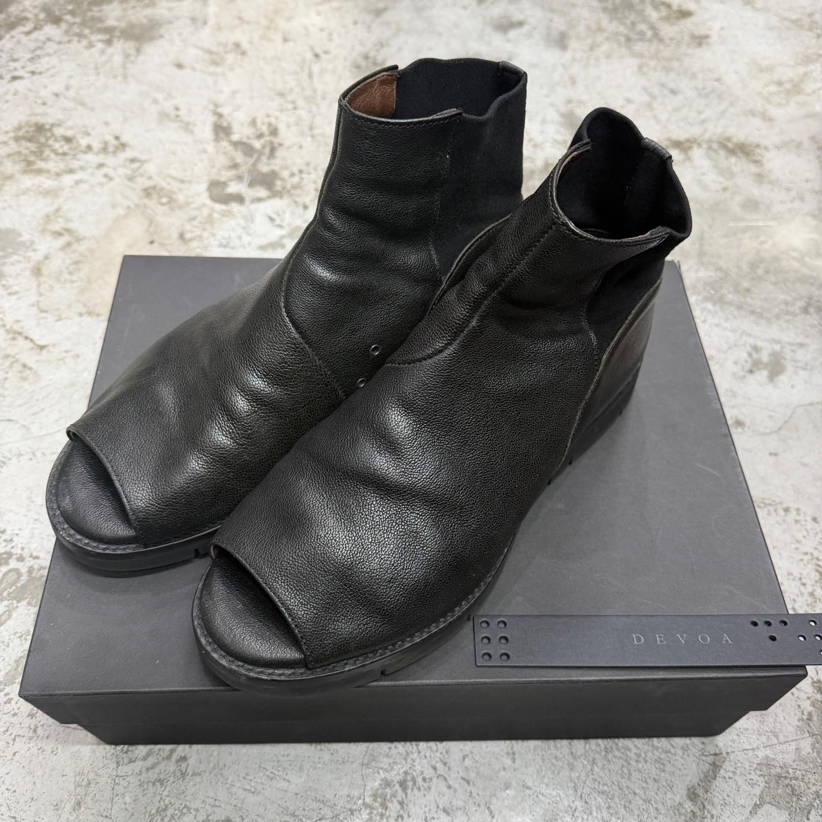 Devoa Peep-Toe Leather Boots Size 41
