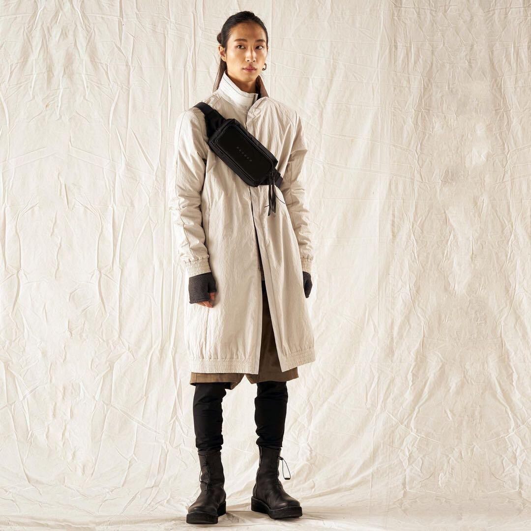 Devoa Salt-Washed Nylon Blend Coat — front