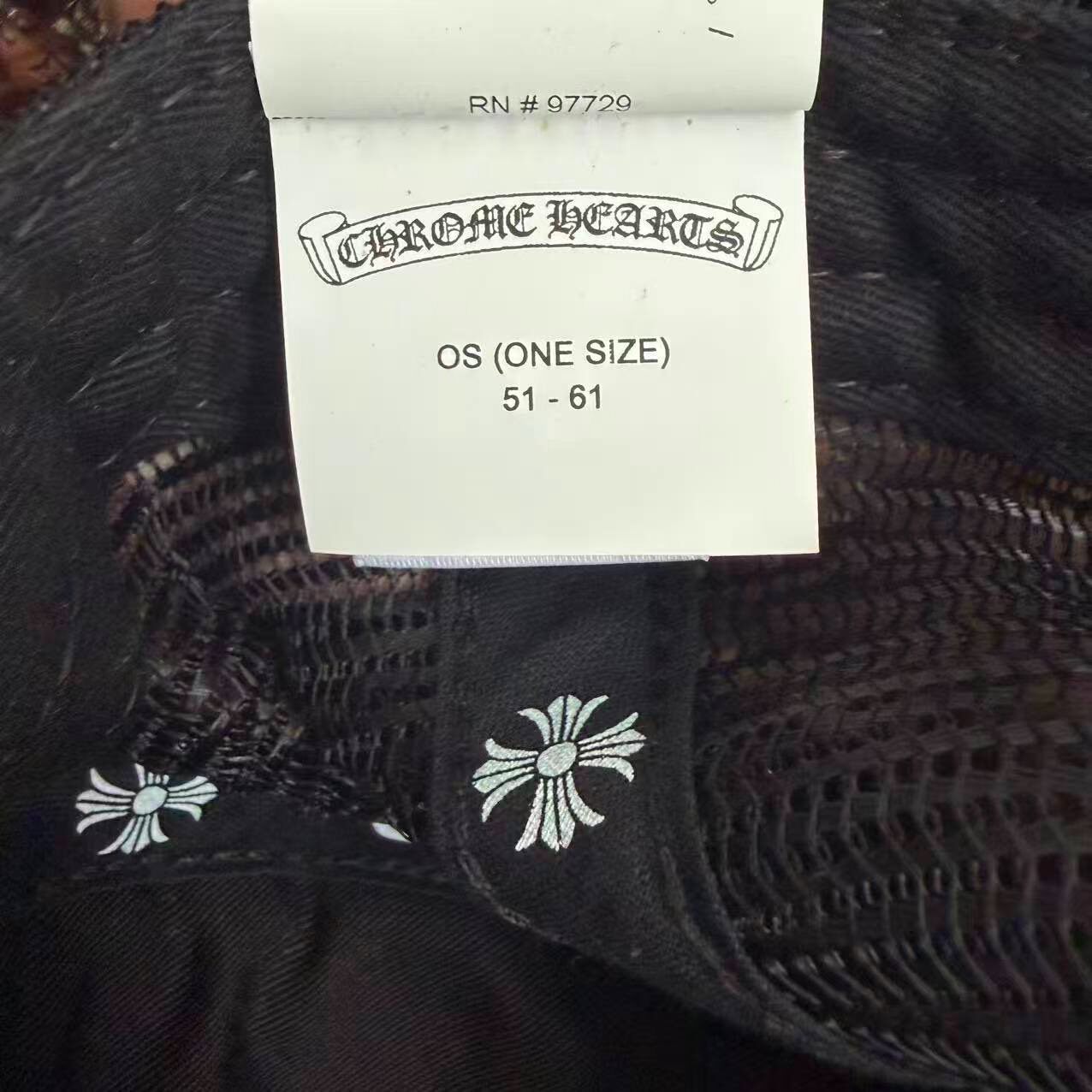 Chrome Hearts Cross Patch Trucker Hat — label