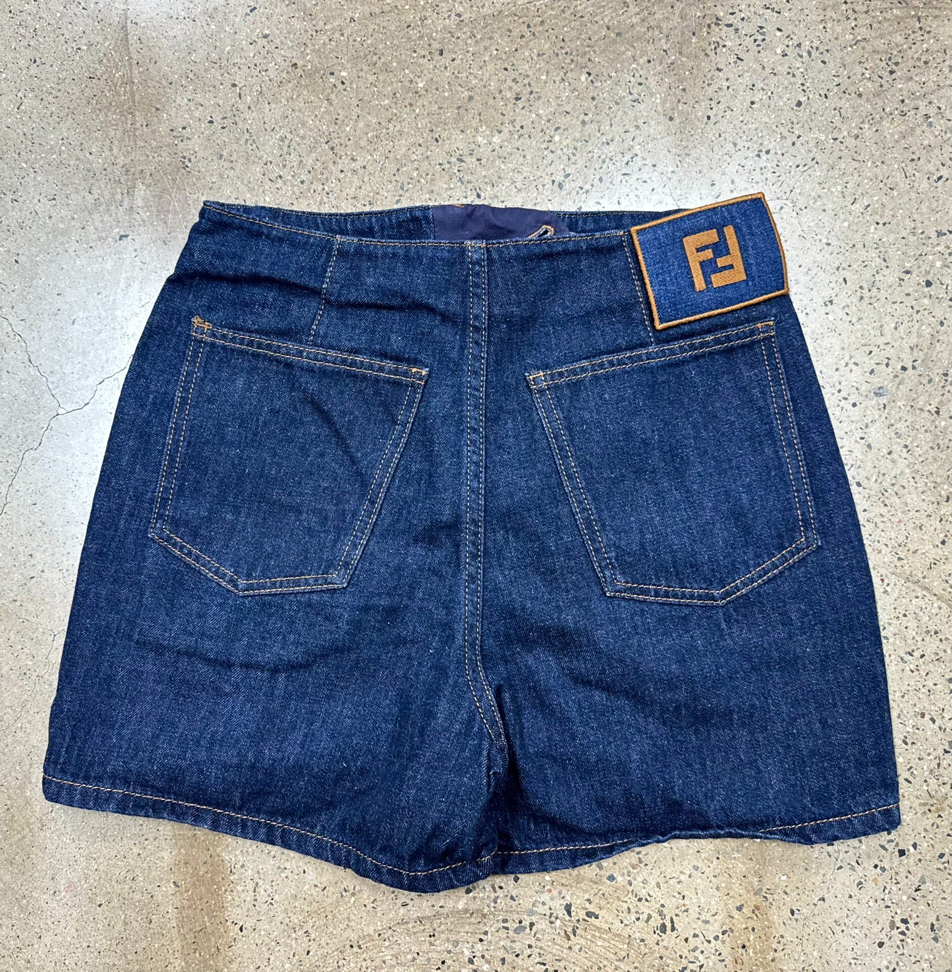 Fendi FW24 Two-Tone Denim Skort — label