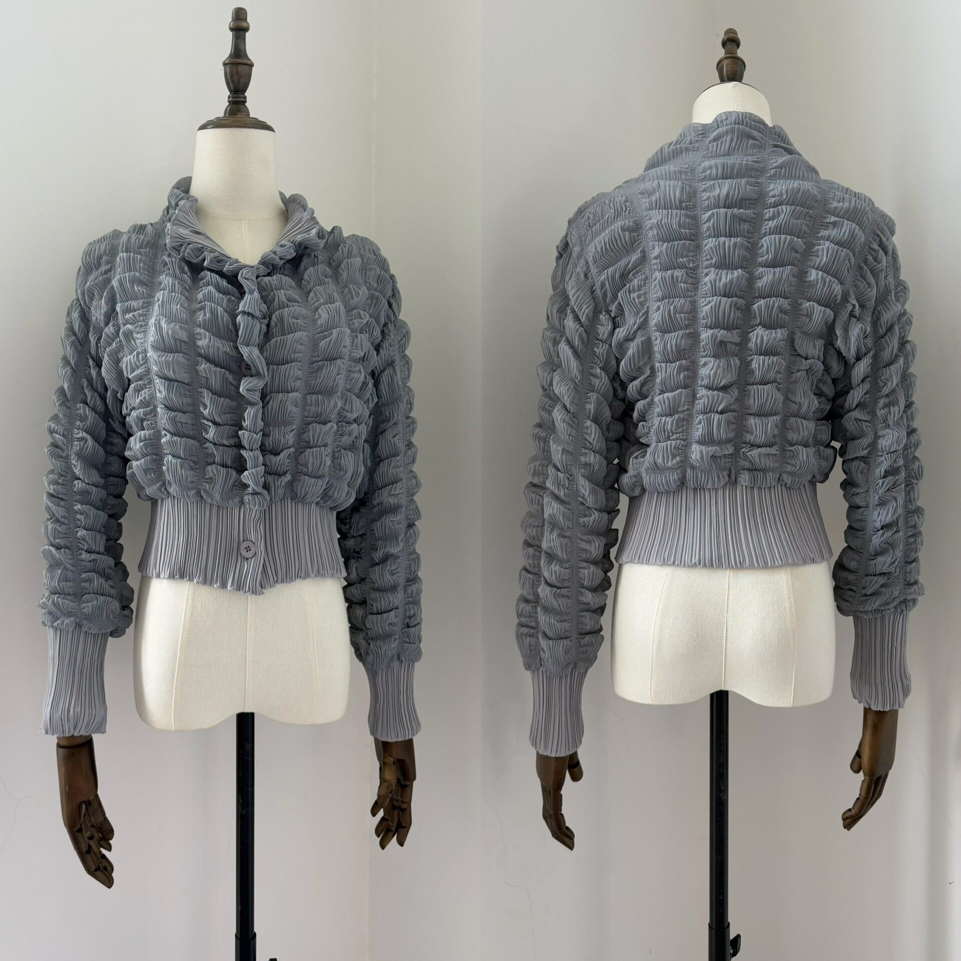 Issey Miyake 2008 Fete Pleated Cropped Jacket — front