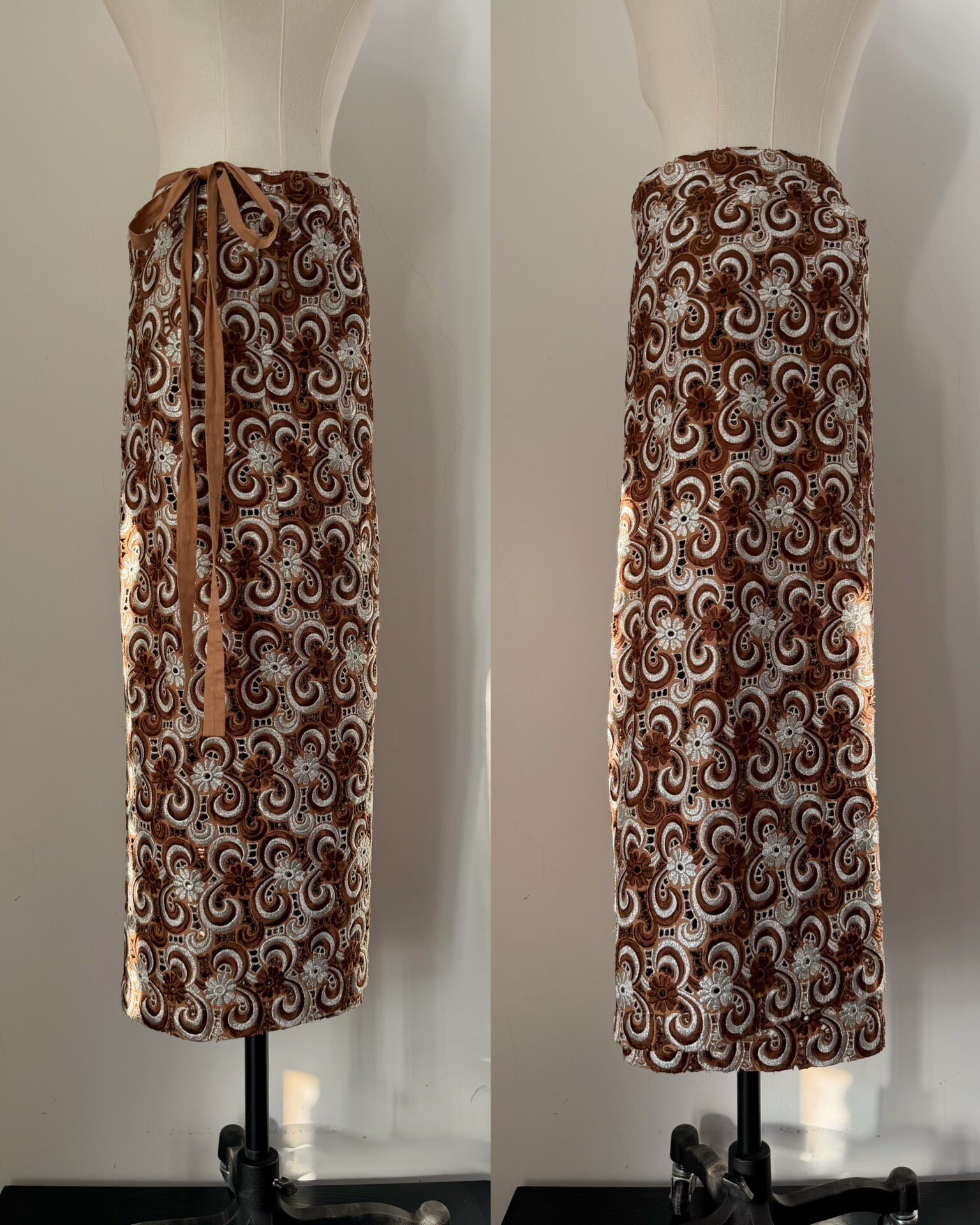 Comme des Garcons Midi Embroidered Skirt — back