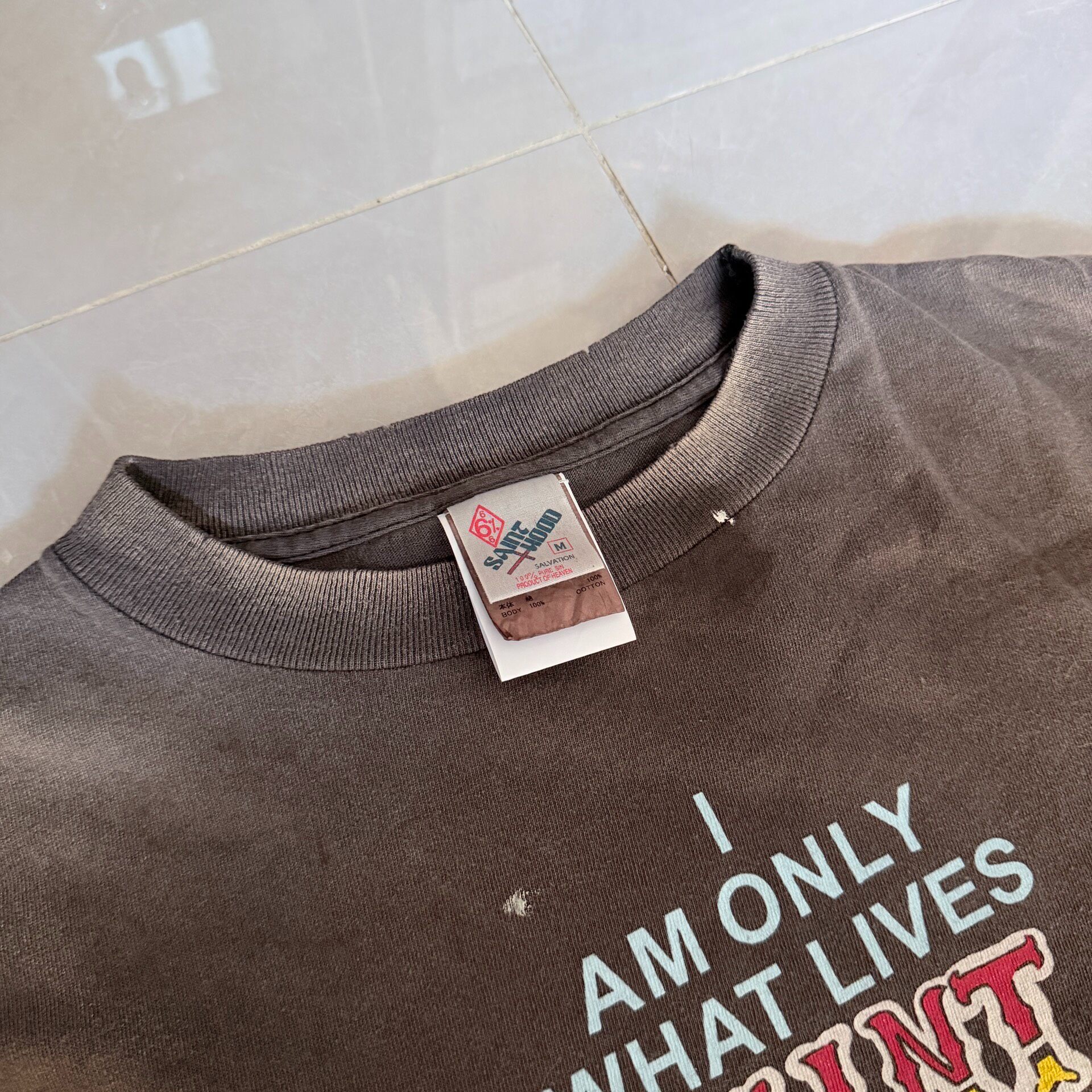 Saint Michael Neighborhood Flame Graphic Tee — detail