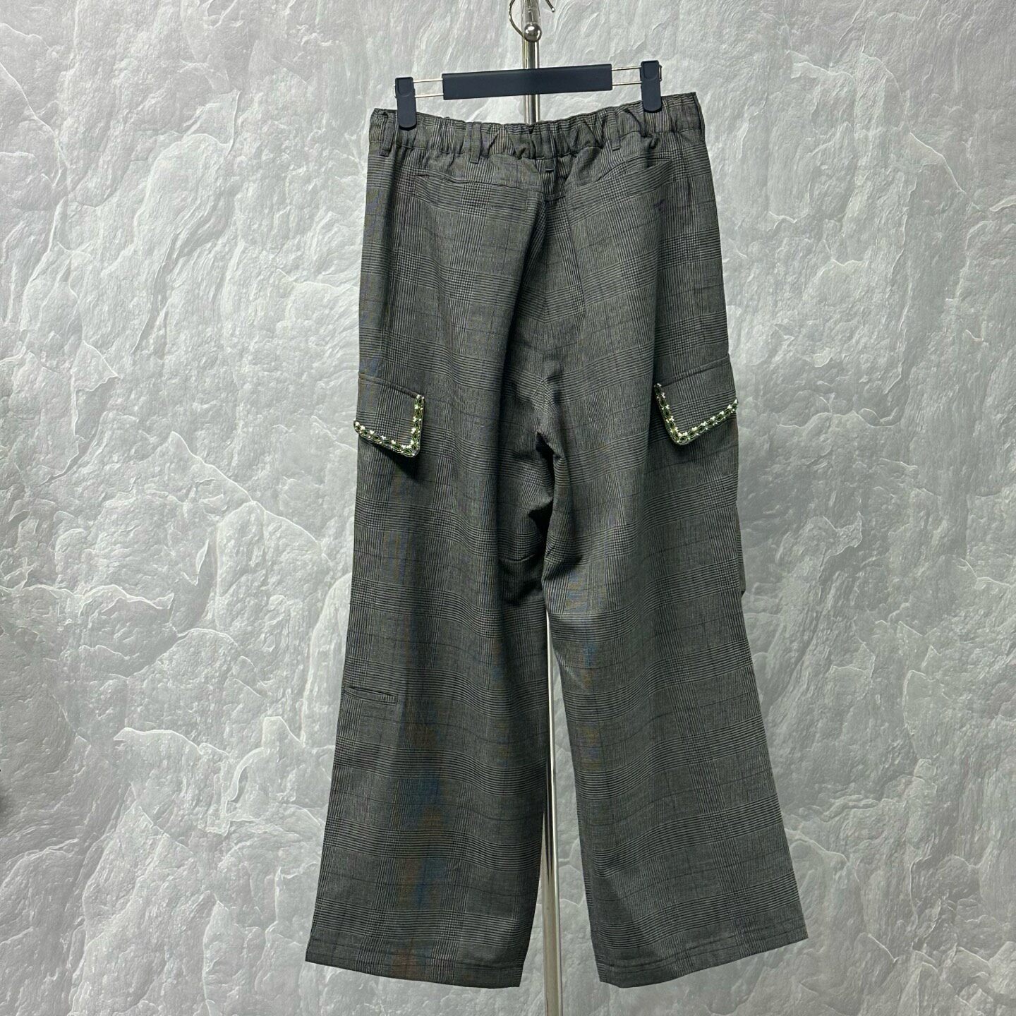 Louis Vuitton SS26 Beaded Plaid Trousers — back