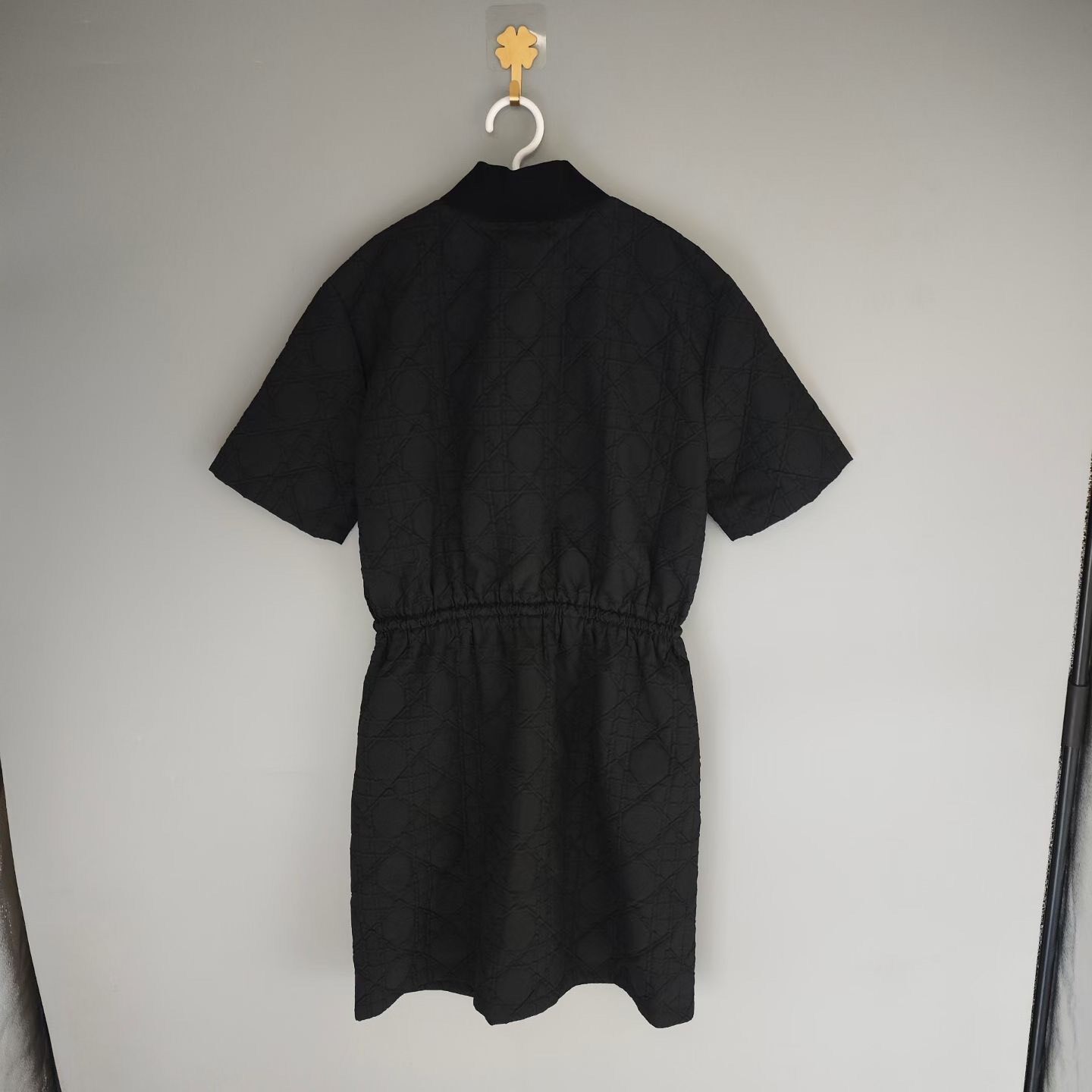 Dior Black Cannage Pattern Dress — front