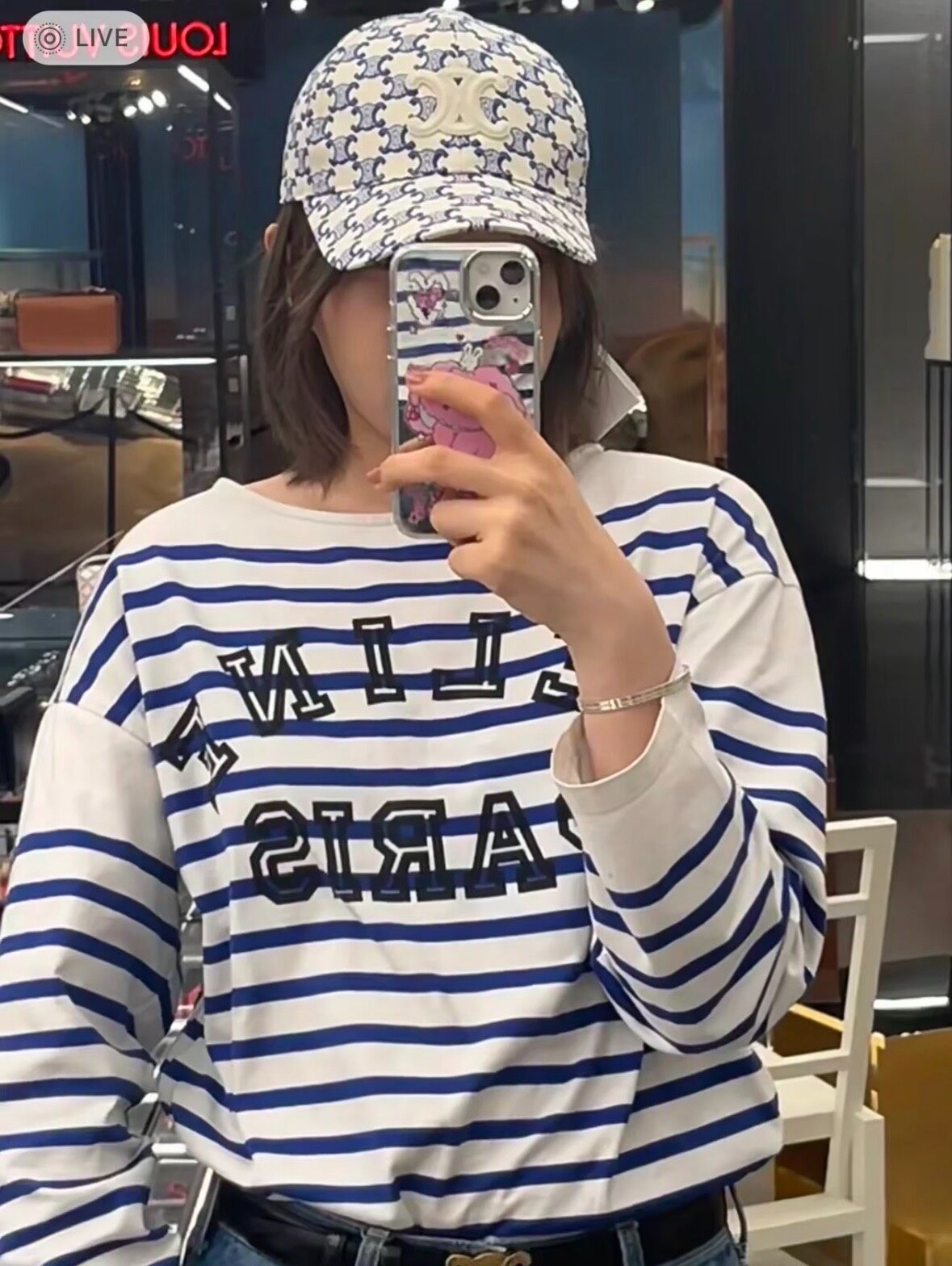 Celine Triomphe Canvas Baseball Cap — detail