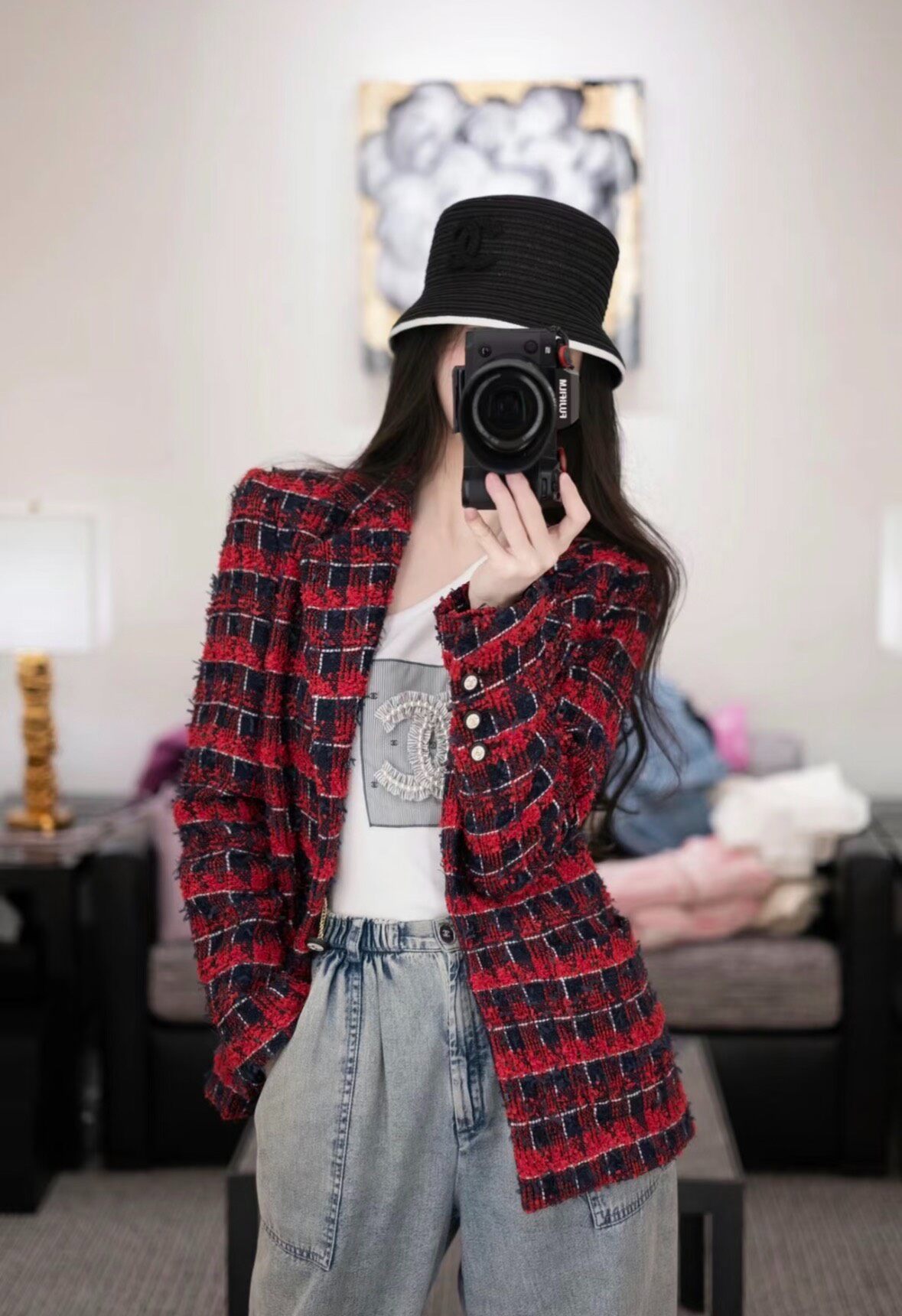 Chanel CC Woven Bucket Hat M Size — detail