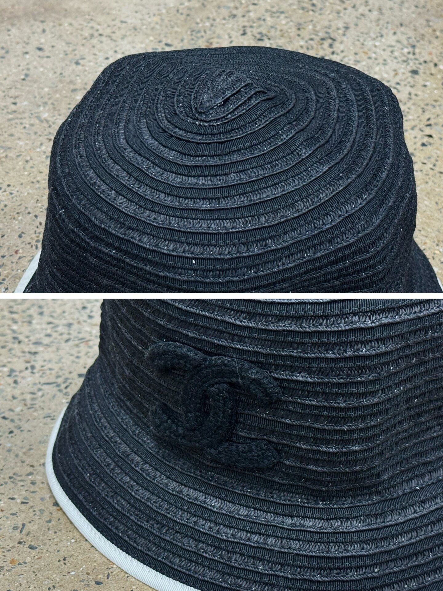 Chanel CC Woven Bucket Hat M Size — front