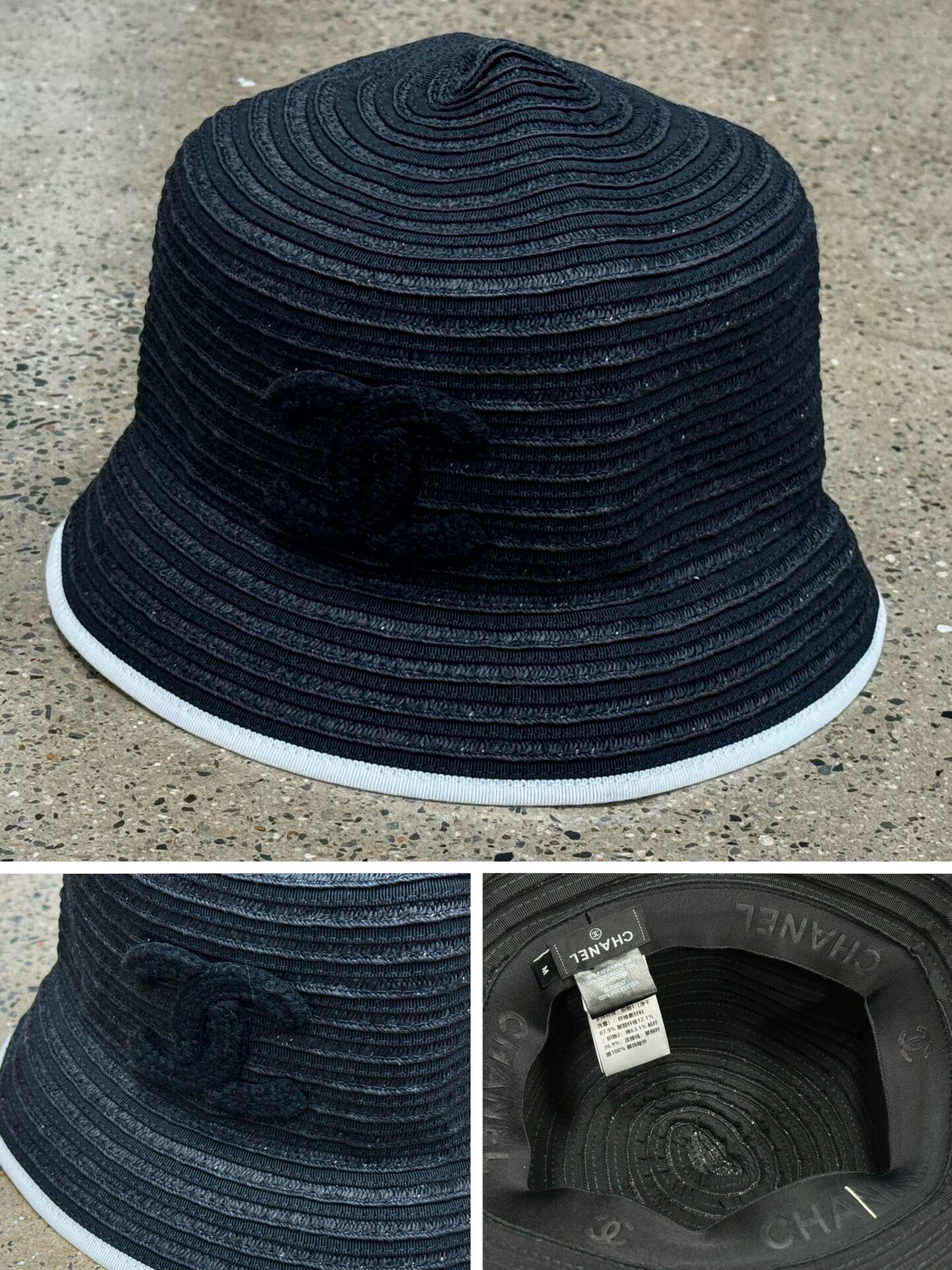 Chanel CC Woven Bucket Hat M Size