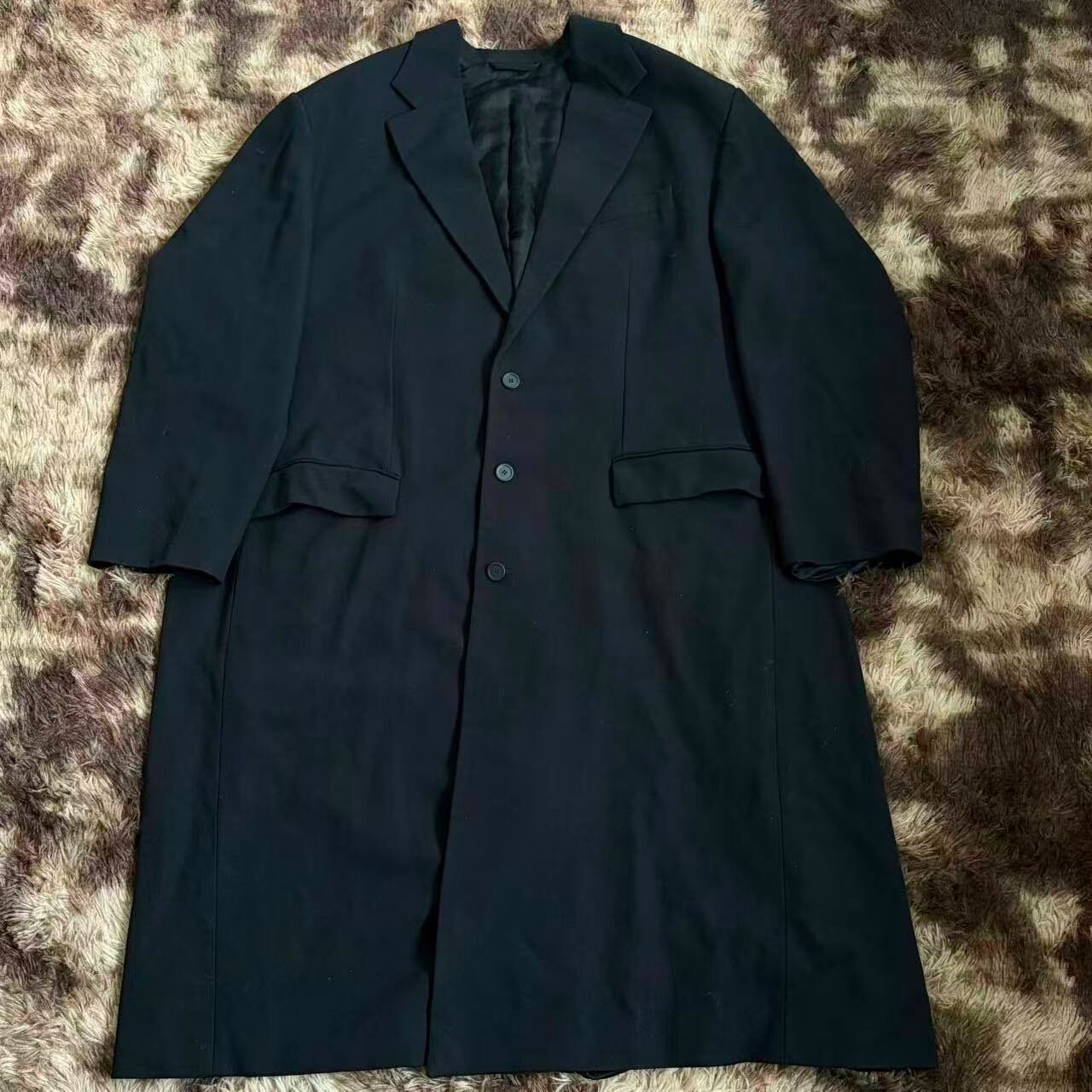 Balenciaga FW21 Men's Black Overcoat