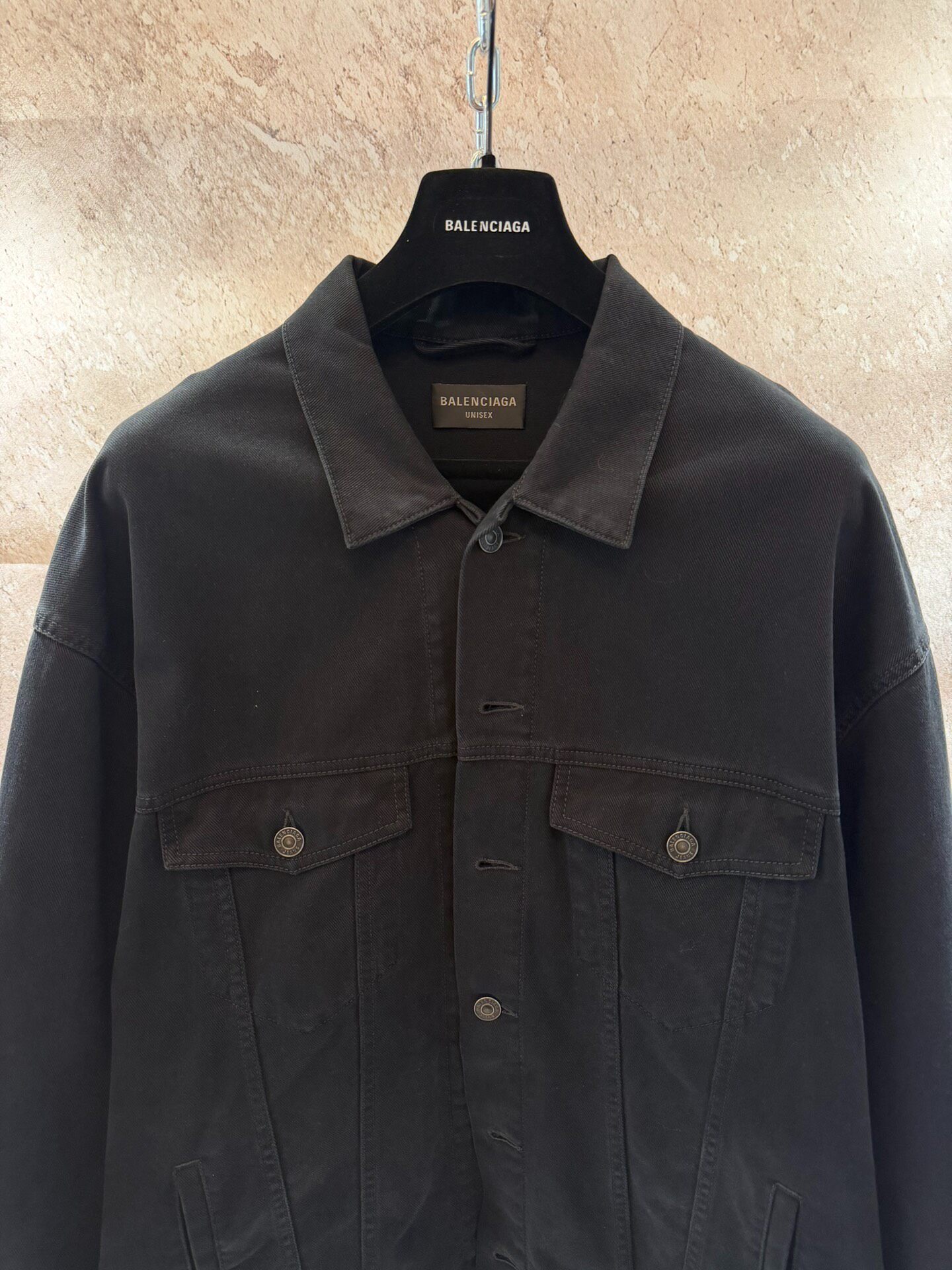 Balenciaga Black Denim Jacket — back