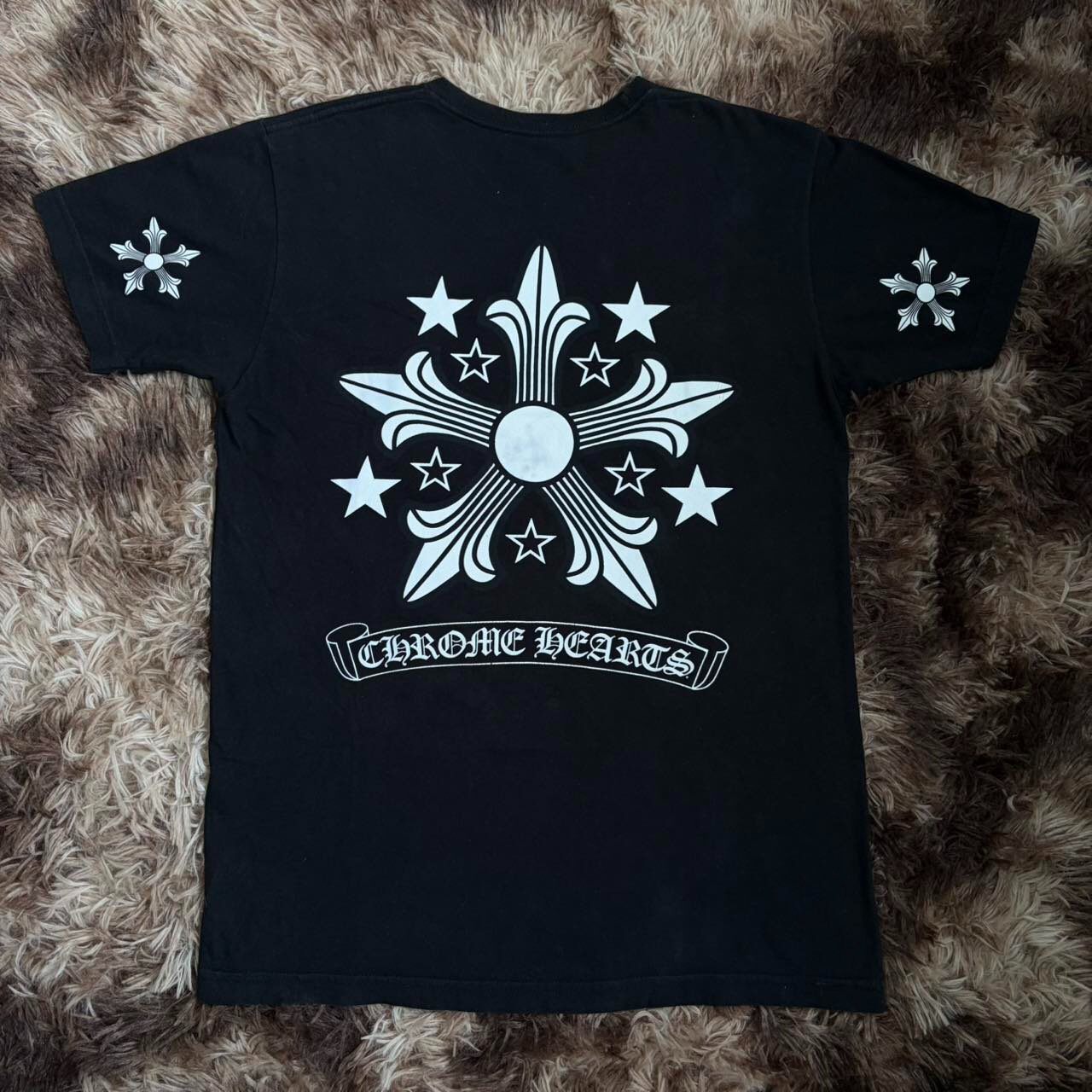 Chrome Hearts Black Pentagram Scroll T-Shirt