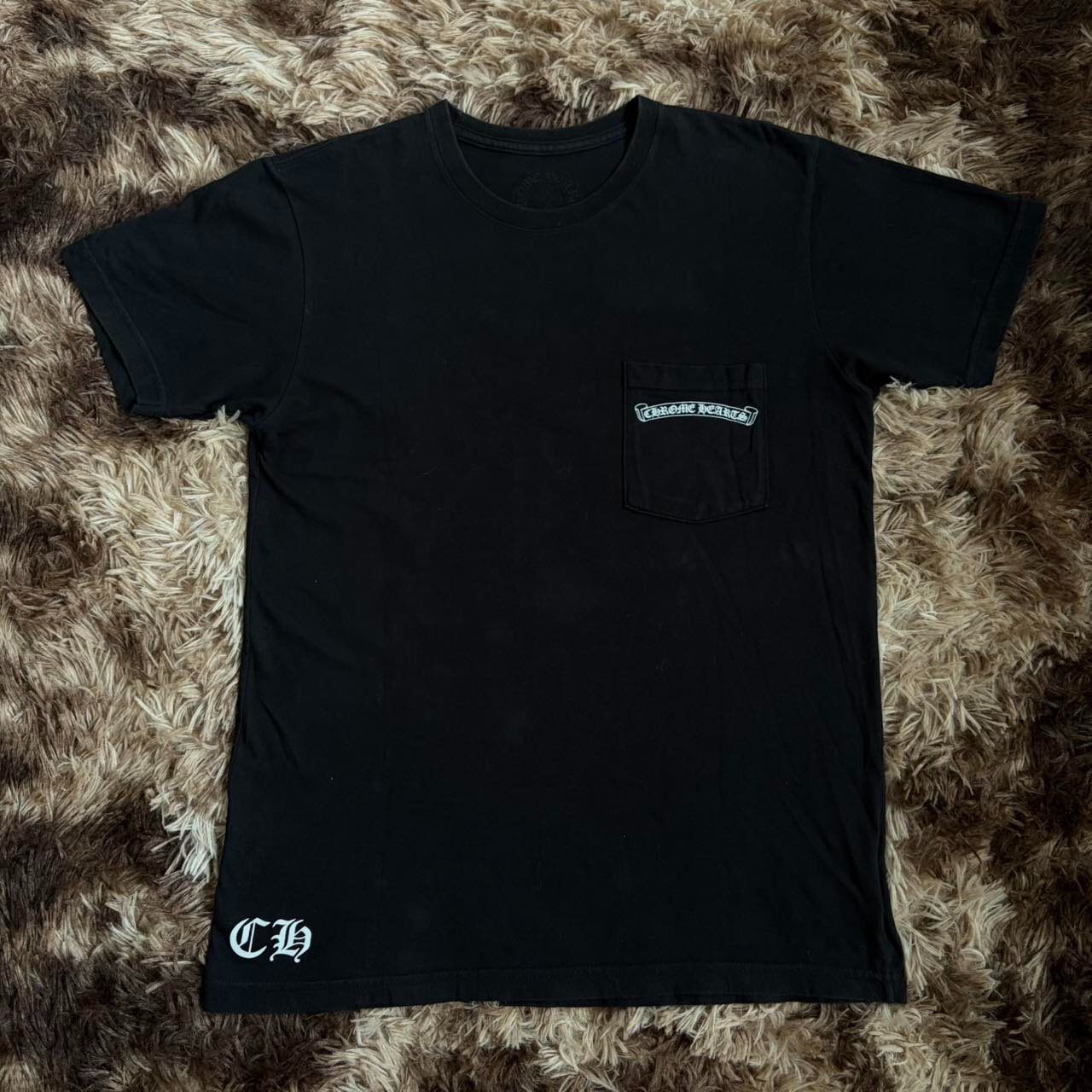 Chrome Hearts Black Pentagram Scroll T-Shirt — front