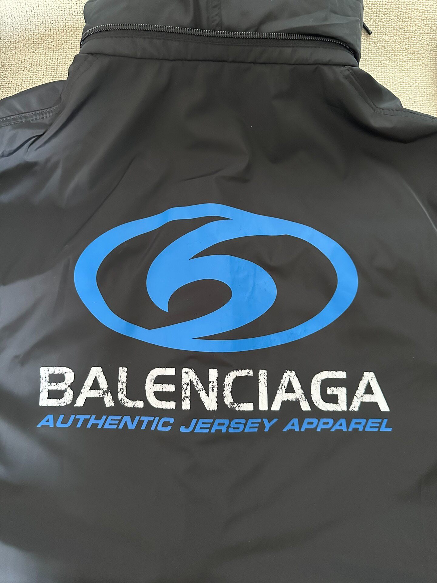 Balenciaga Men’s Black Logo Jacket — detail