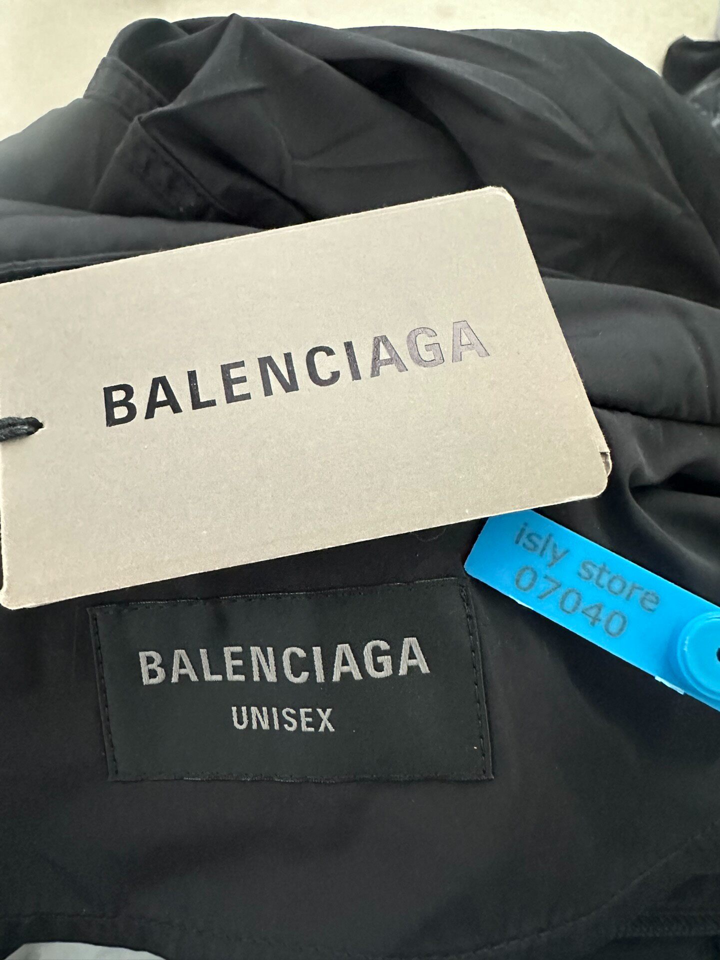 Balenciaga Men’s Black Logo Jacket — label