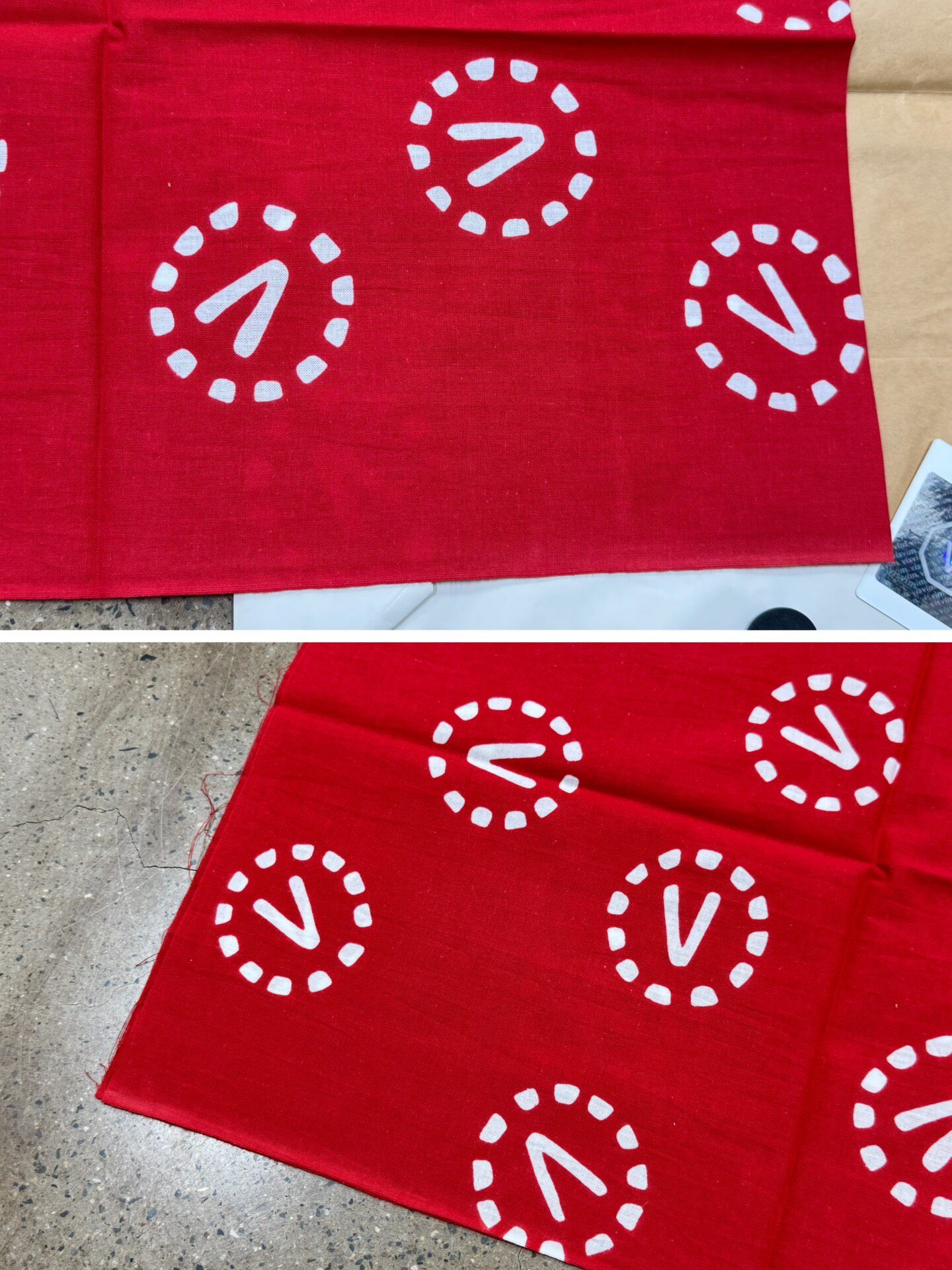 Visvim Red Bandana V Logo Scarf — back