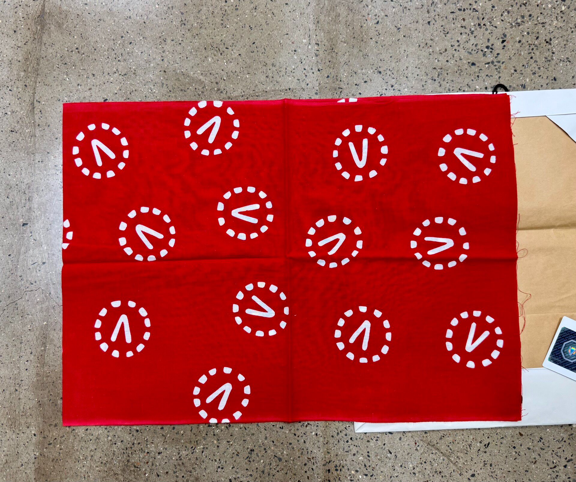 Visvim Red Bandana V Logo Scarf — front