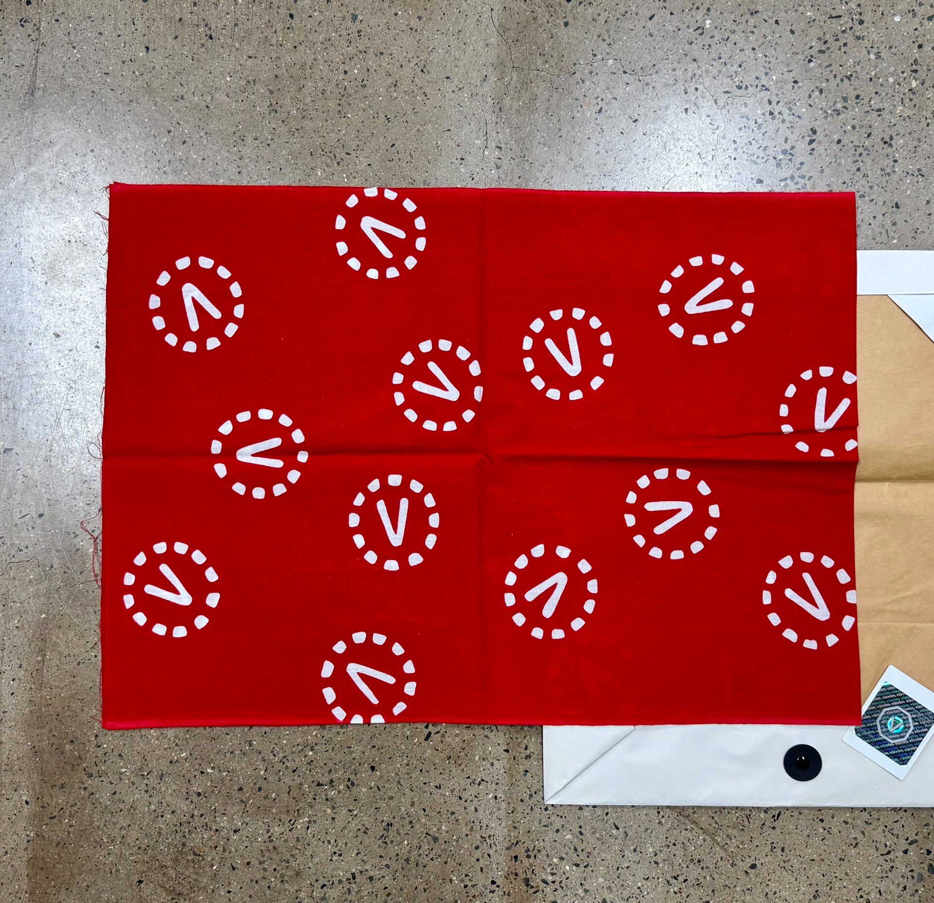 Visvim Red Bandana V Logo Scarf