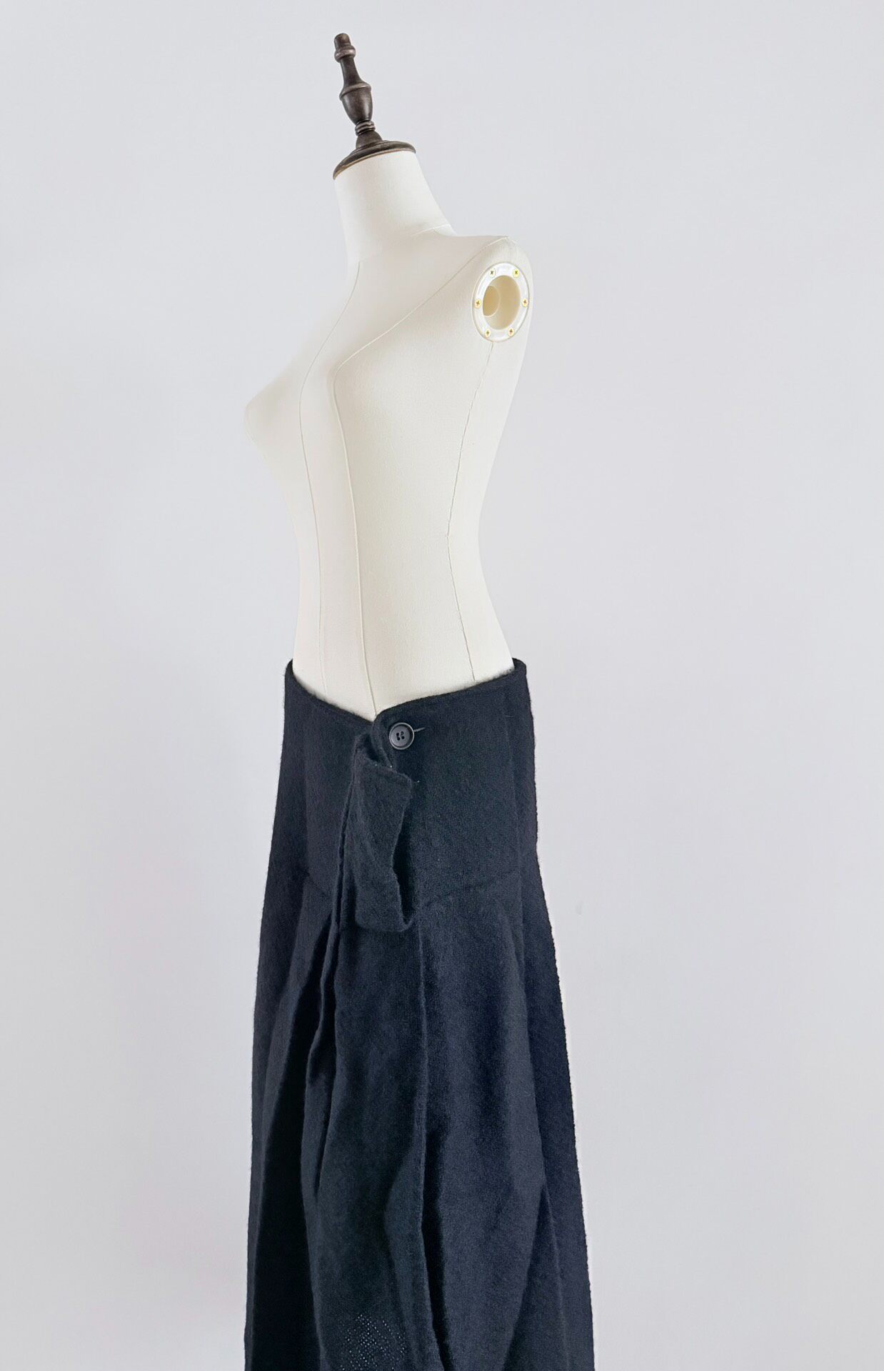 Y's Yohji Yamamoto Layered Wool Skirt — back