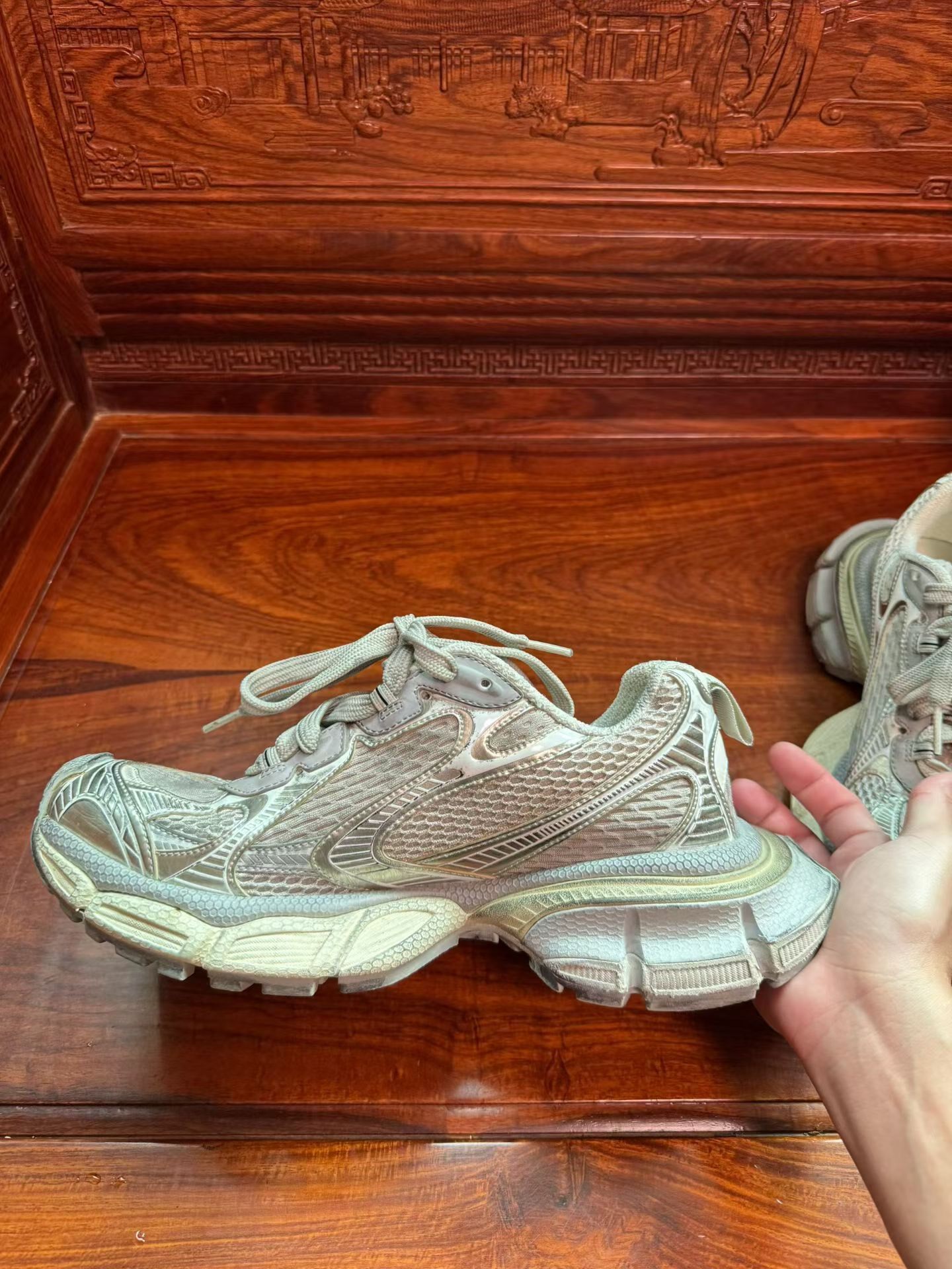 Balenciaga 3XL Gray Sneakers — back