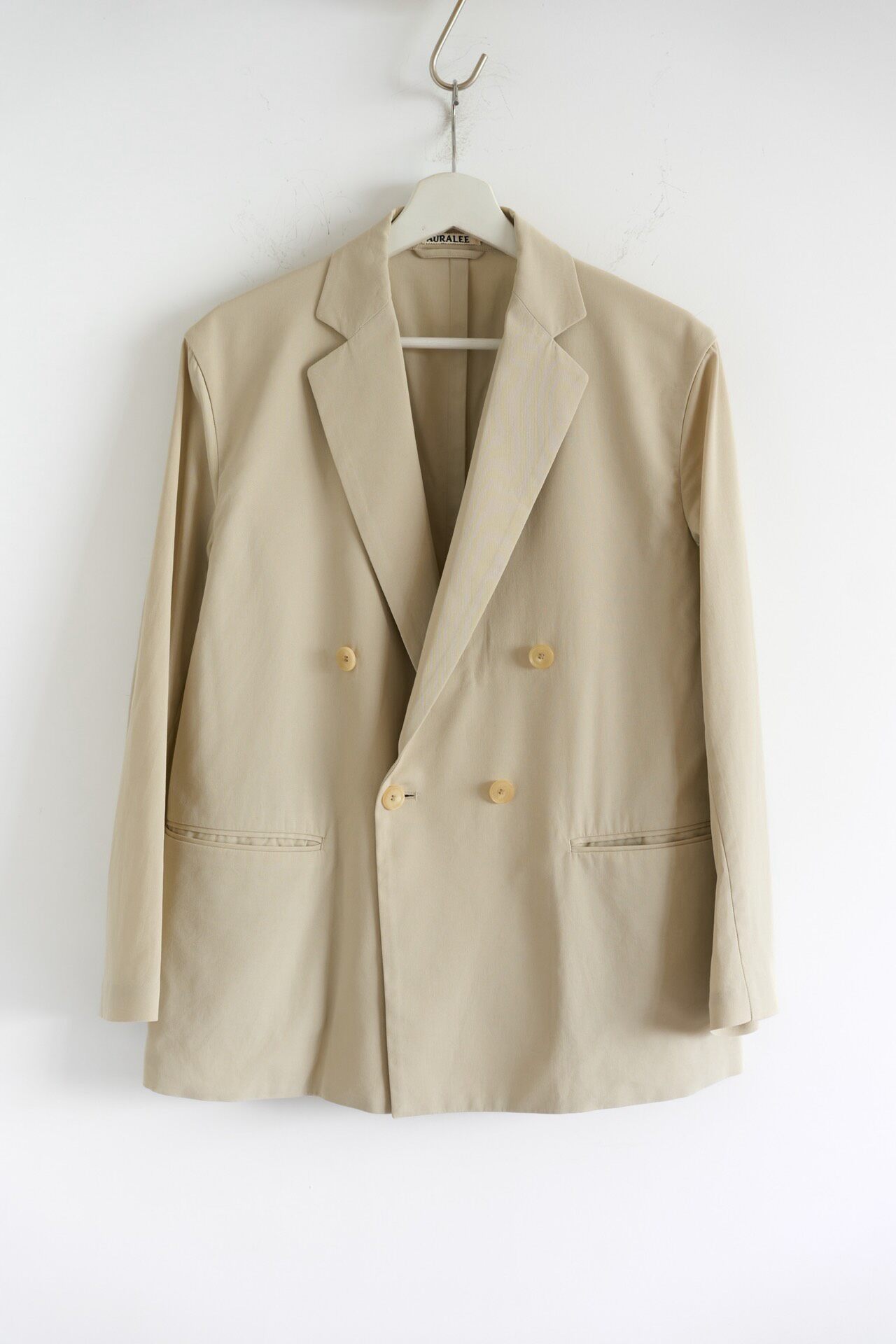 Auralee Minimalist Double-Breasted Blazer