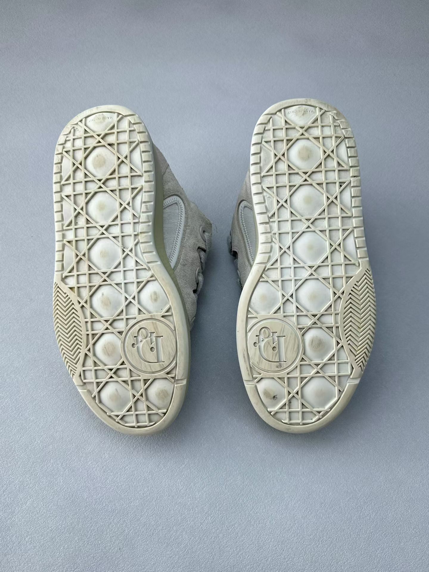Dior x ERL Limited Gray Suede Skate Shoes — label