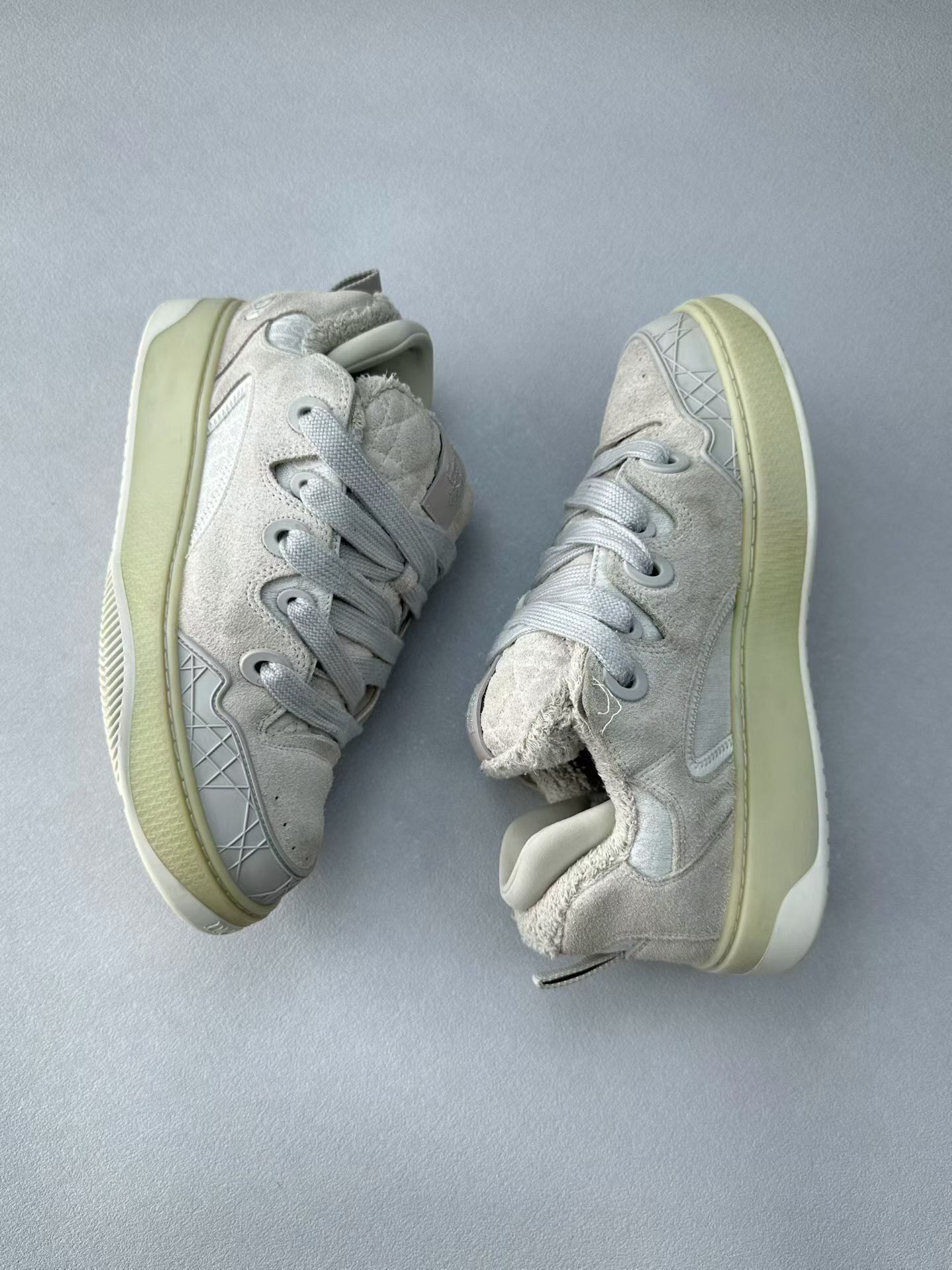 Dior x ERL Limited Gray Suede Skate Shoes — detail