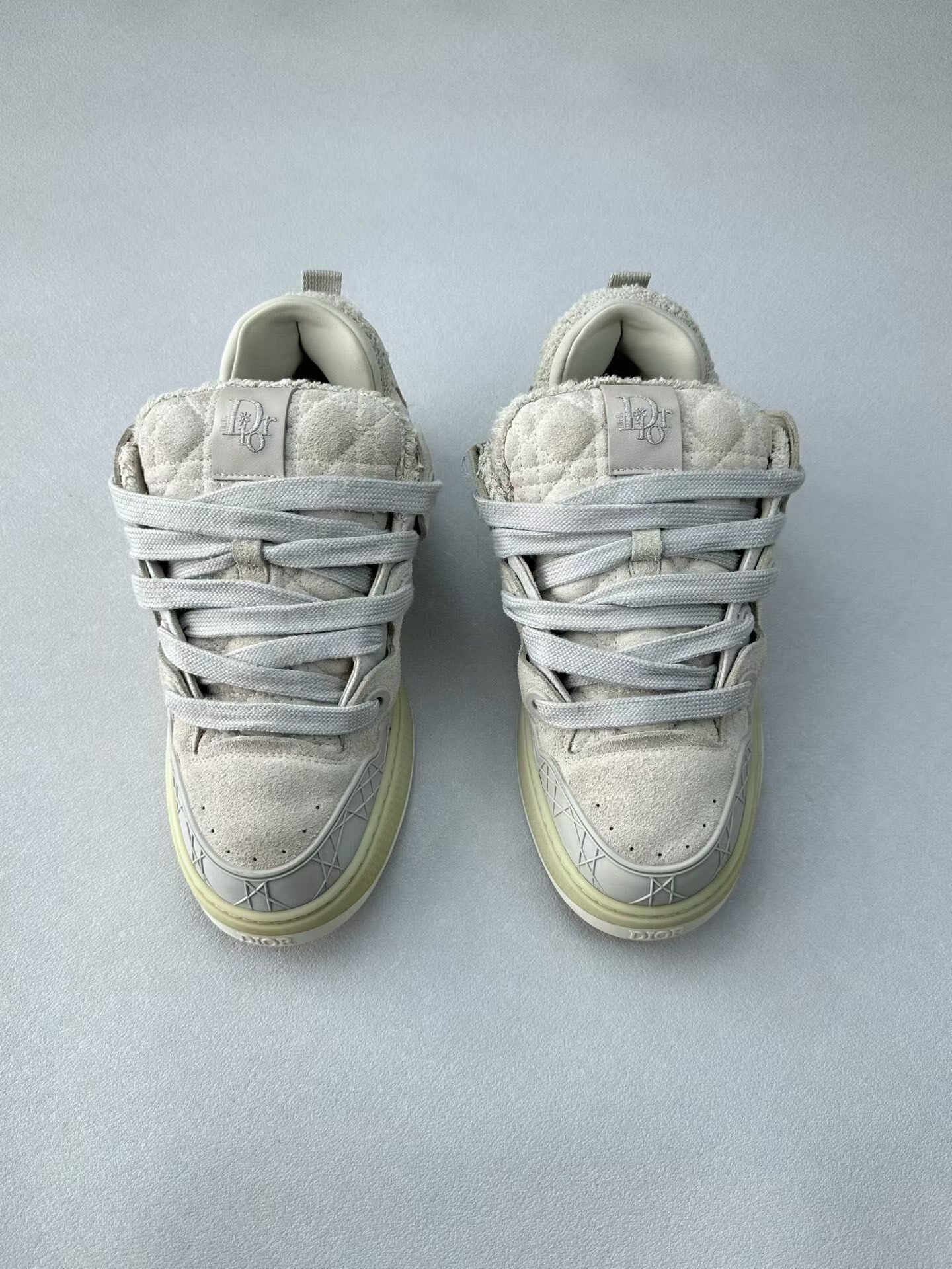 Dior x ERL Limited Gray Suede Skate Shoes — front
