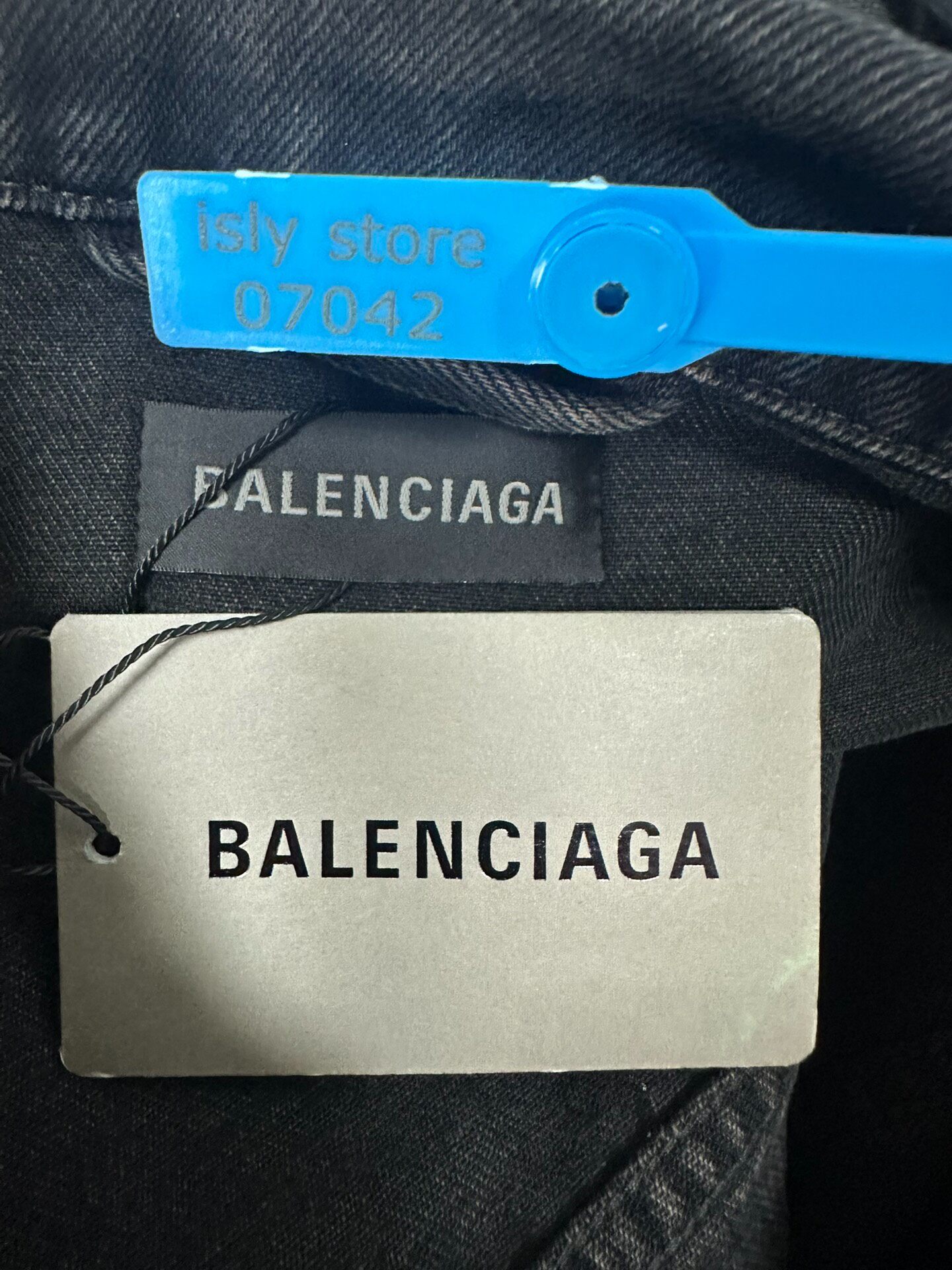 Balenciaga Black Denim Jacket — detail