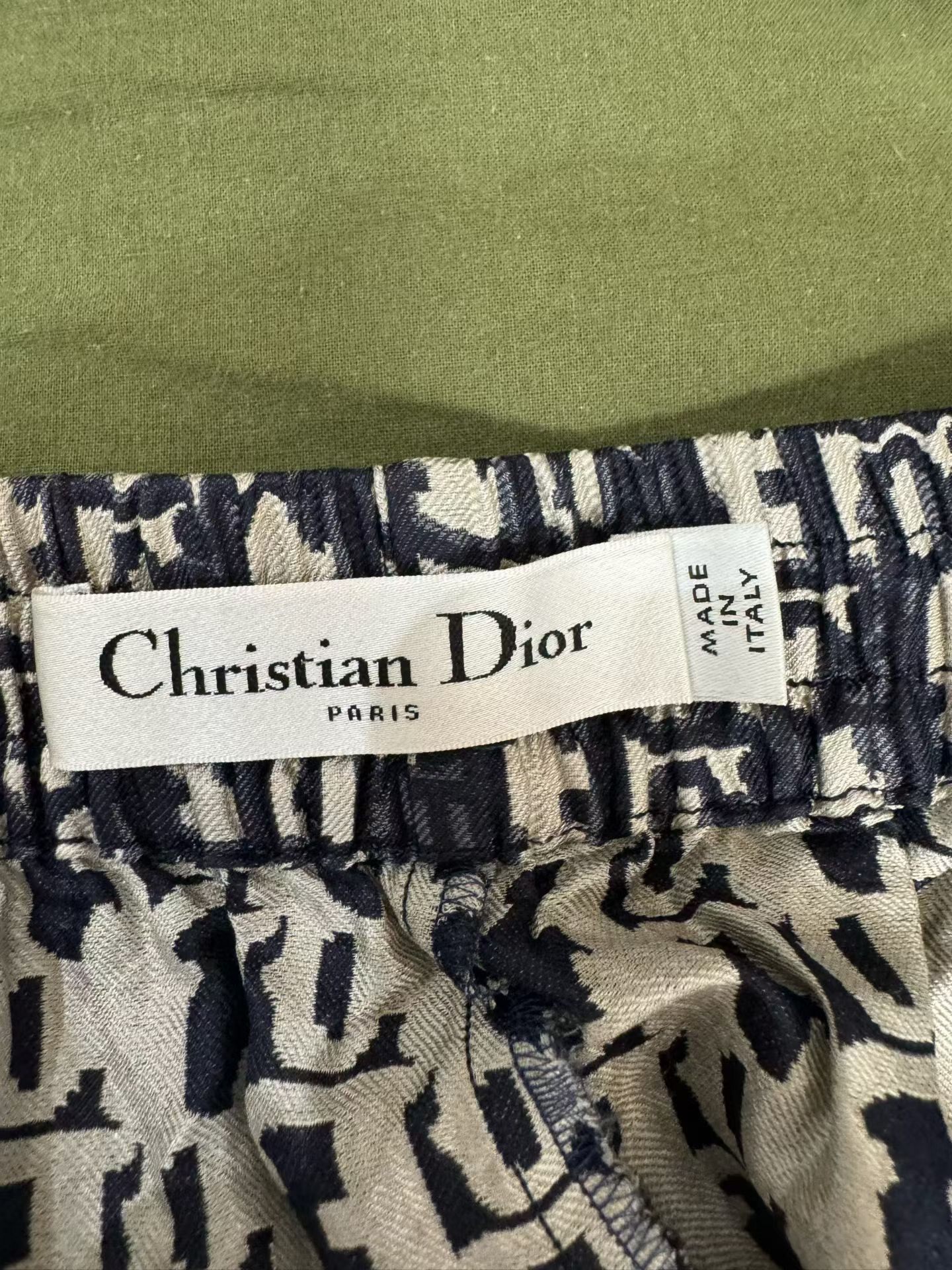 Dior Monogram Silk Wide-Leg Trousers — back